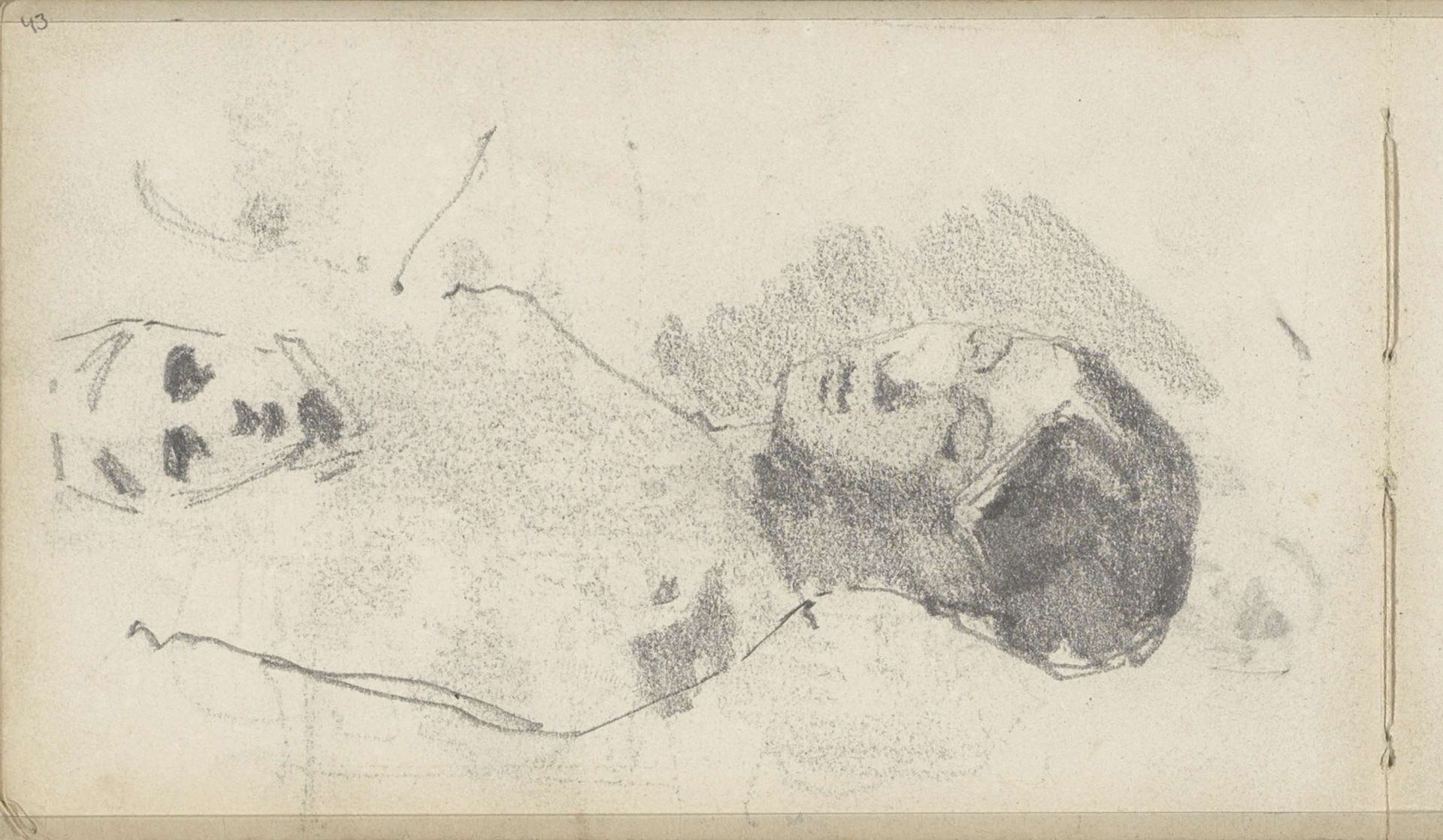Studieblad met twee vrouwen by George Hendrik Breitner