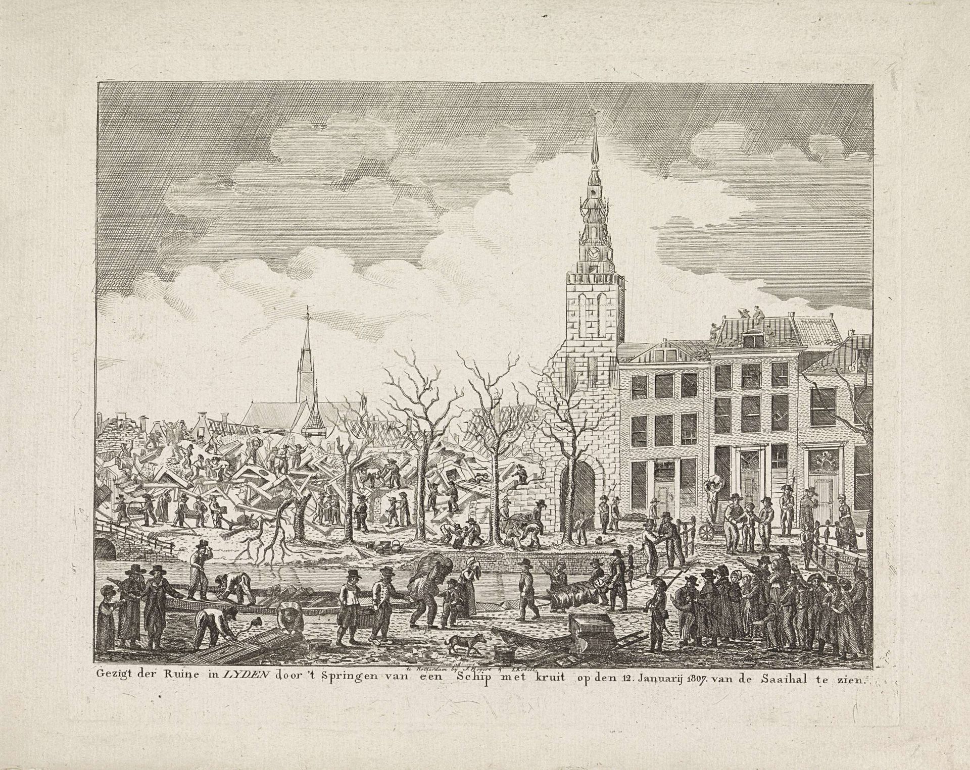 Ruïnes te Leiden na de buskruitramp, 1807 by Anonymous