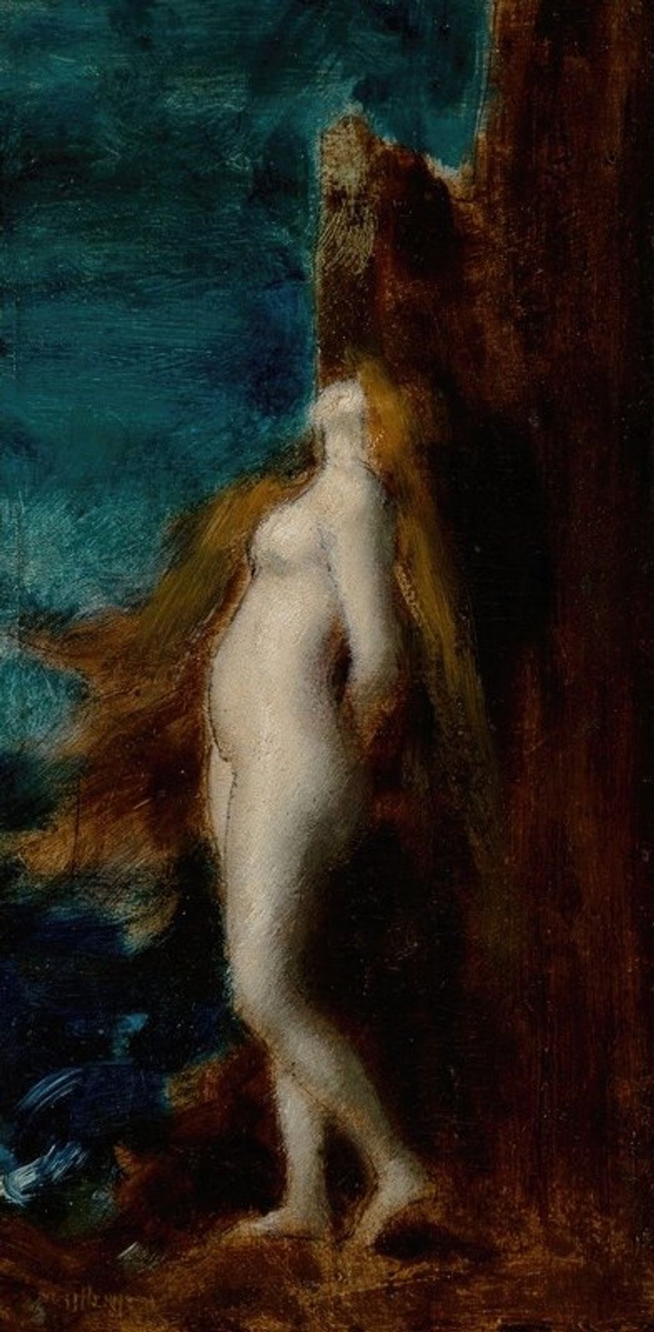 Nue avec cheveux longs by Jean-Jacques Henner