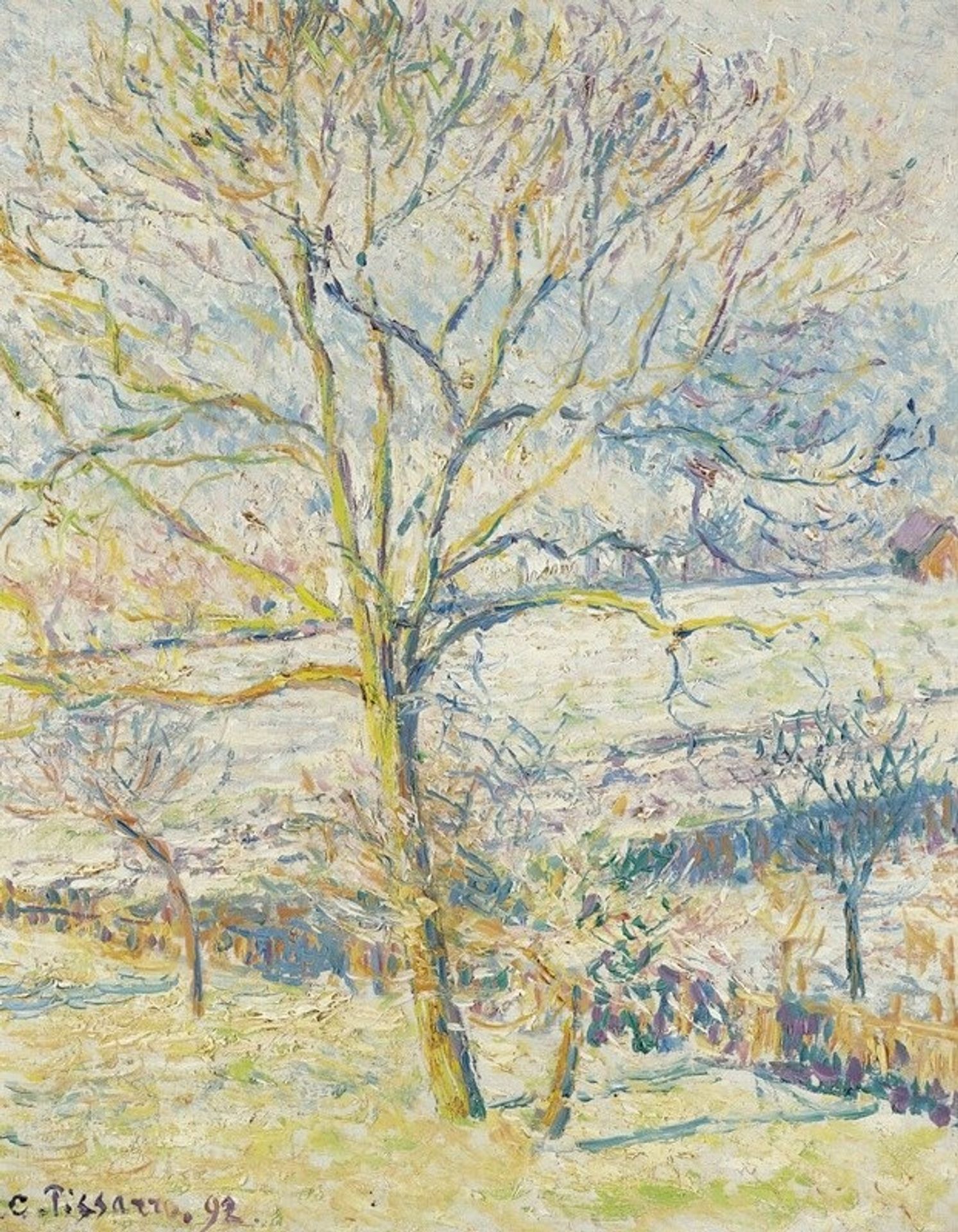 Le Grand Noyer, Gelée Blanche Éragny by Camille Pissarro