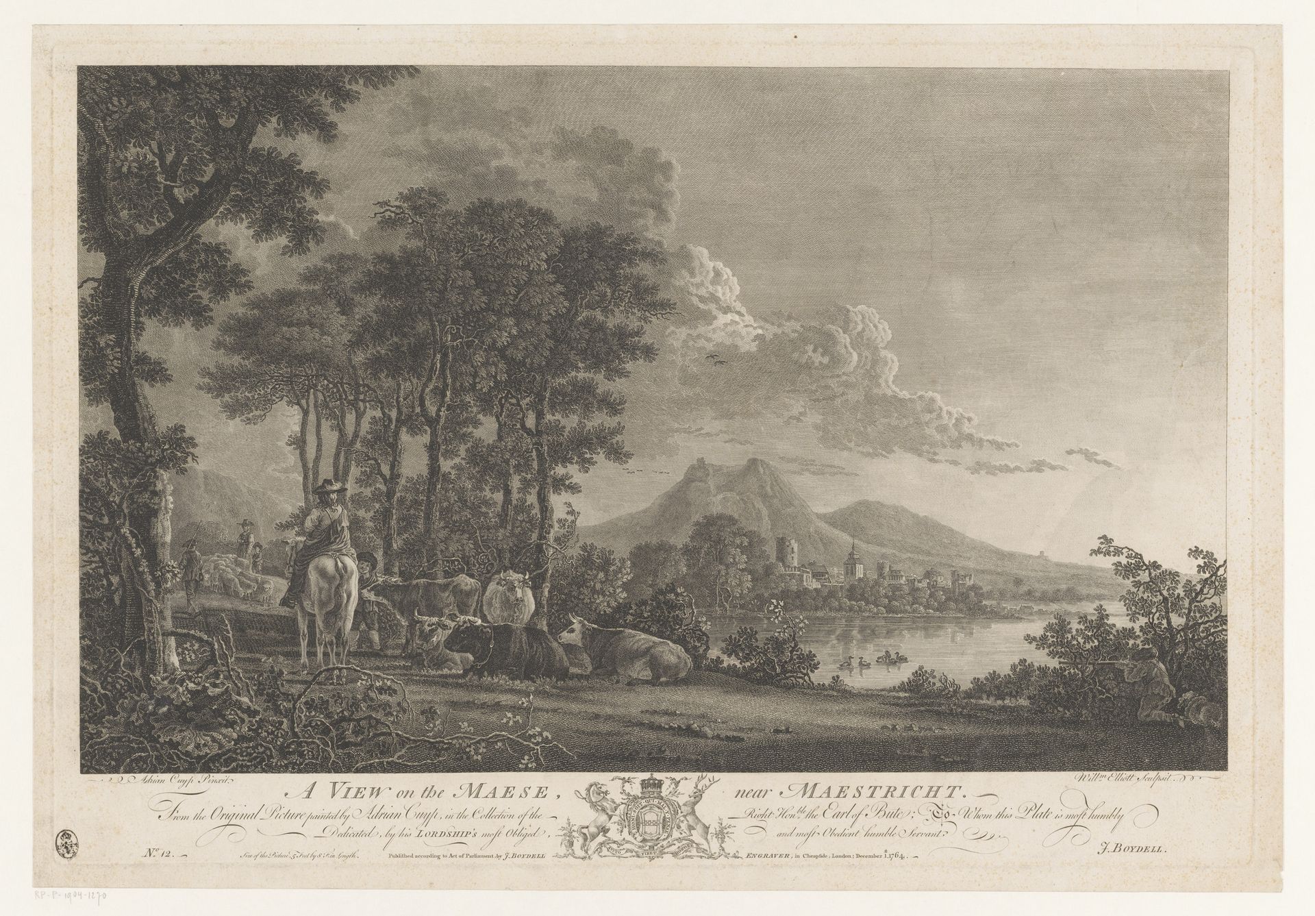 Gezicht op de Maas nabij Maastricht by William Elliot