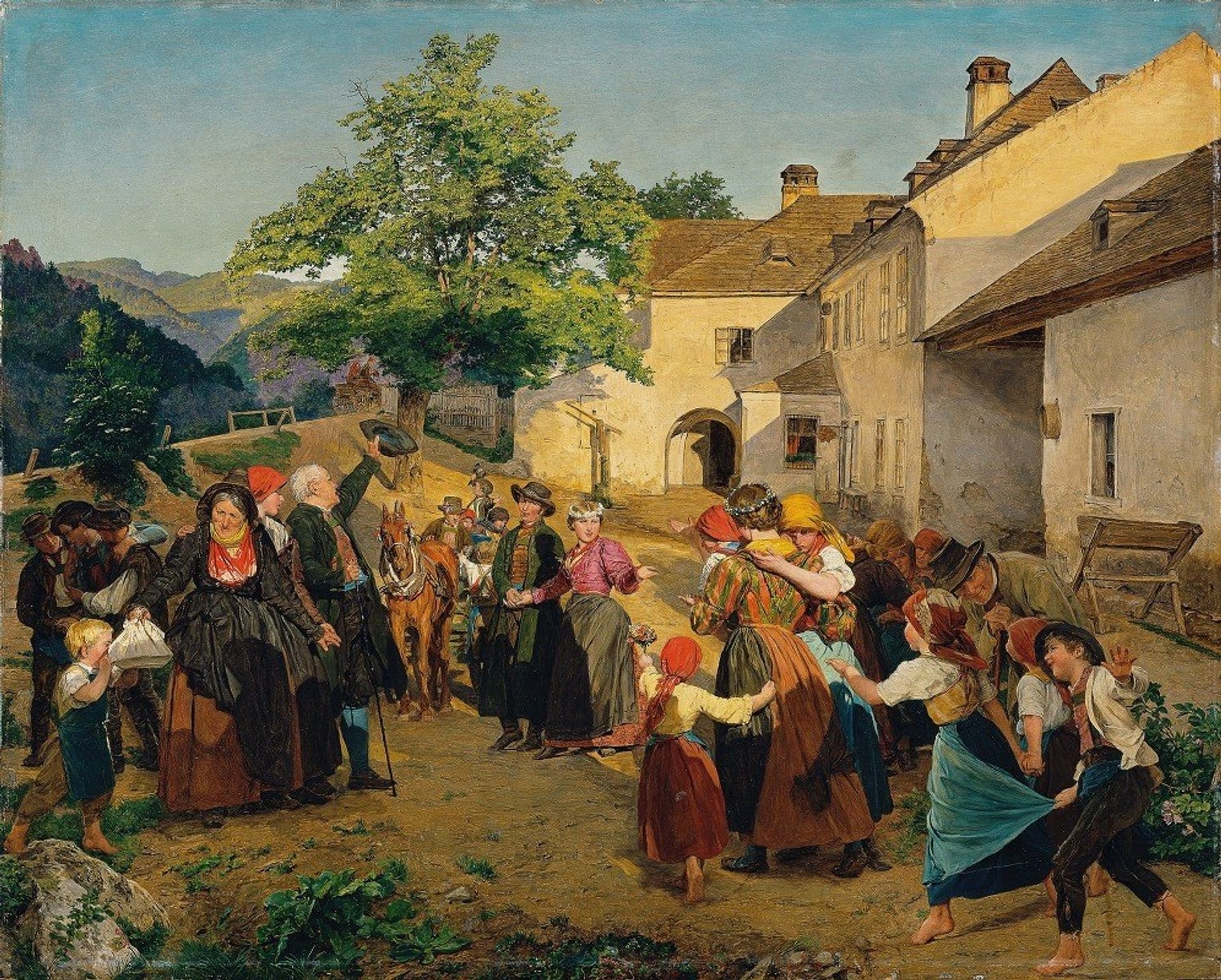 The farewell of the bride from her parents’ home by Ferdinand Georg Waldmüller