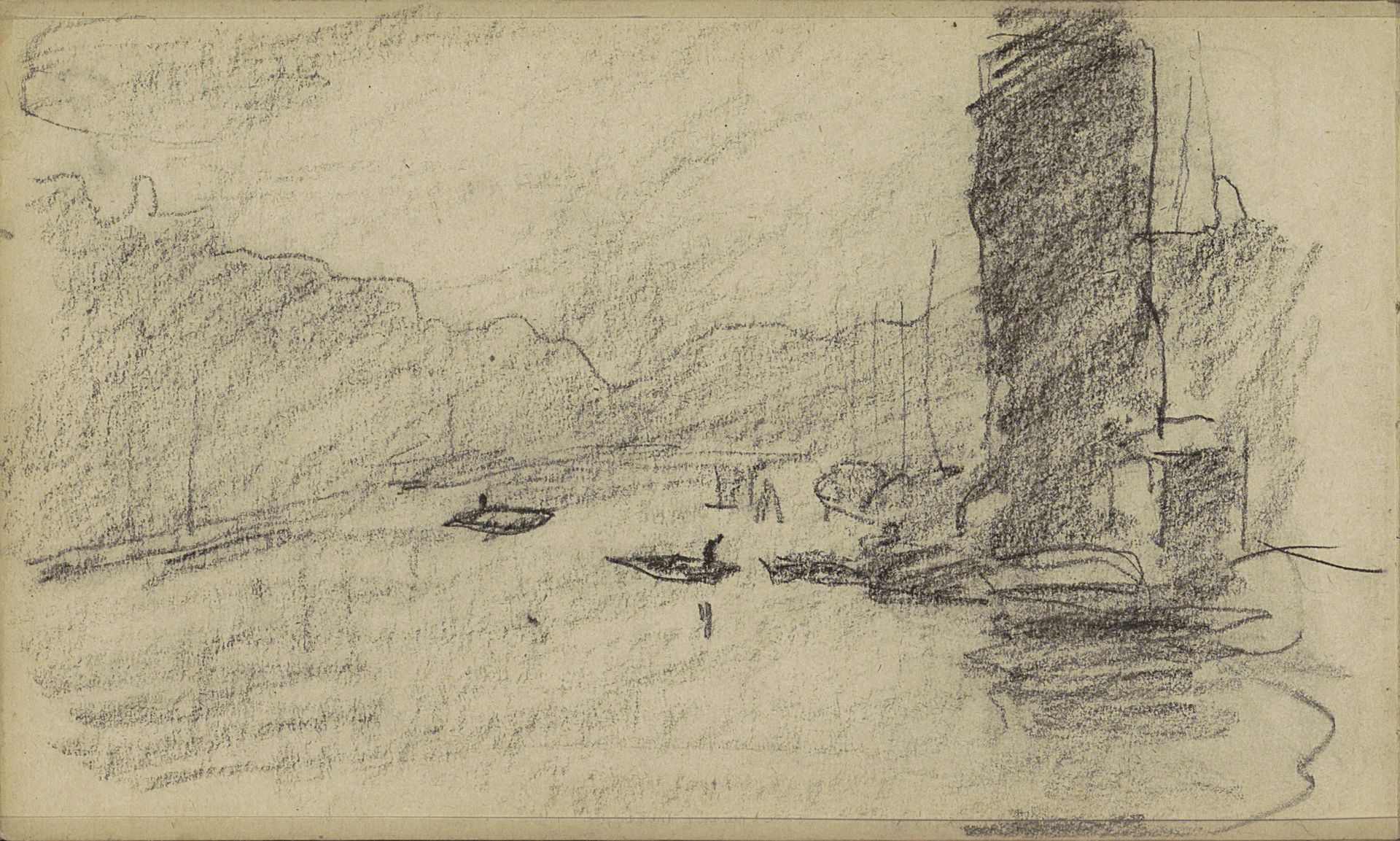 Gezicht op de Oude Schans met de Montelbaanstoren te Amsterdam by Willem Witsen