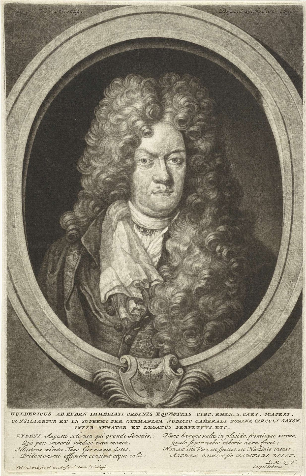 Portret van Hulderius Eyben by Pieter Schenk