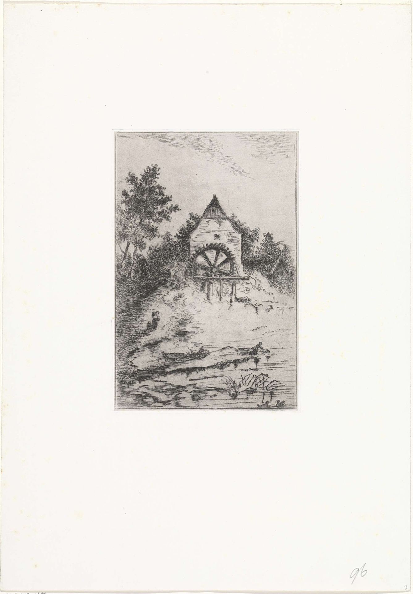 Gezicht op een watermolen by Arnoud Schaepkens