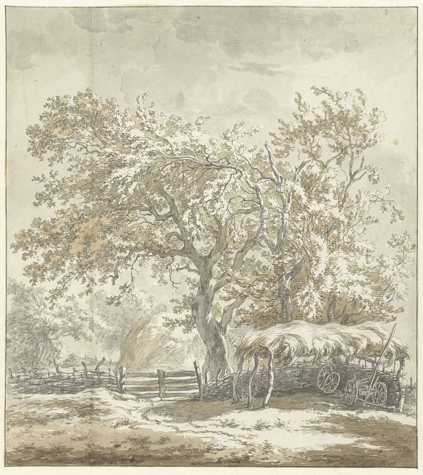 Landschap te Noordlaren, in Drenthe (?) by Egbert van Drielst