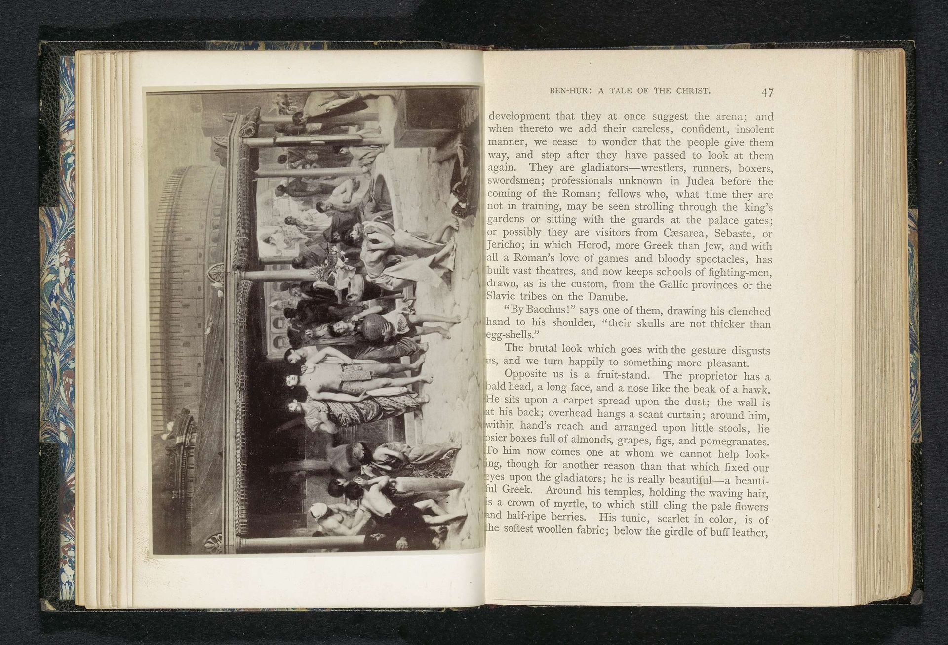 Fotoreproductie van een schilderij, voorstellende een menigte rond de Meta Sudans te Rome by Étienne Neurdein