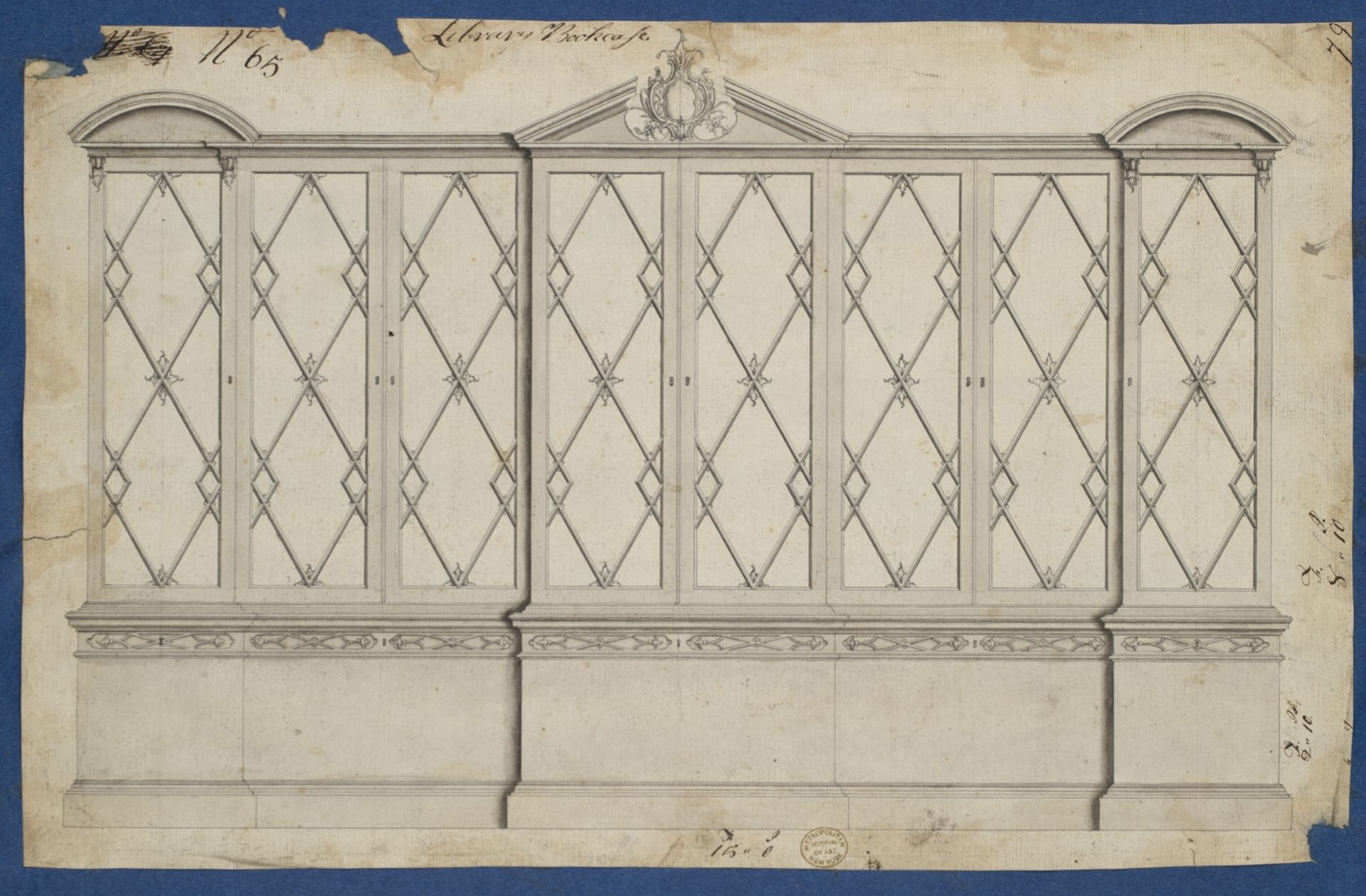 Library Bookcase, from Chippendale Drawings, Vol. II by Thomas Chippendale