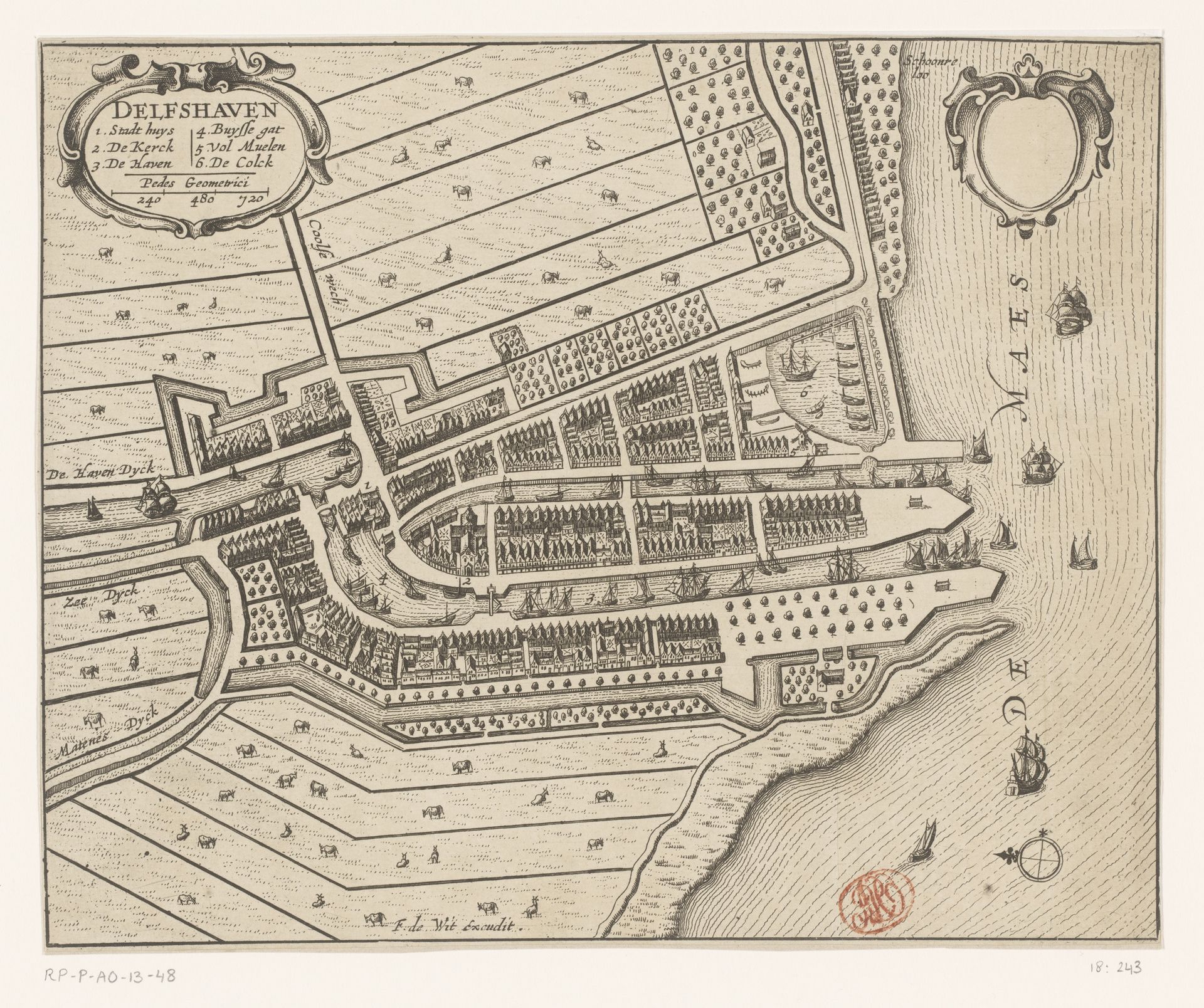 Plattegrond van Delfshaven by Anonymous
