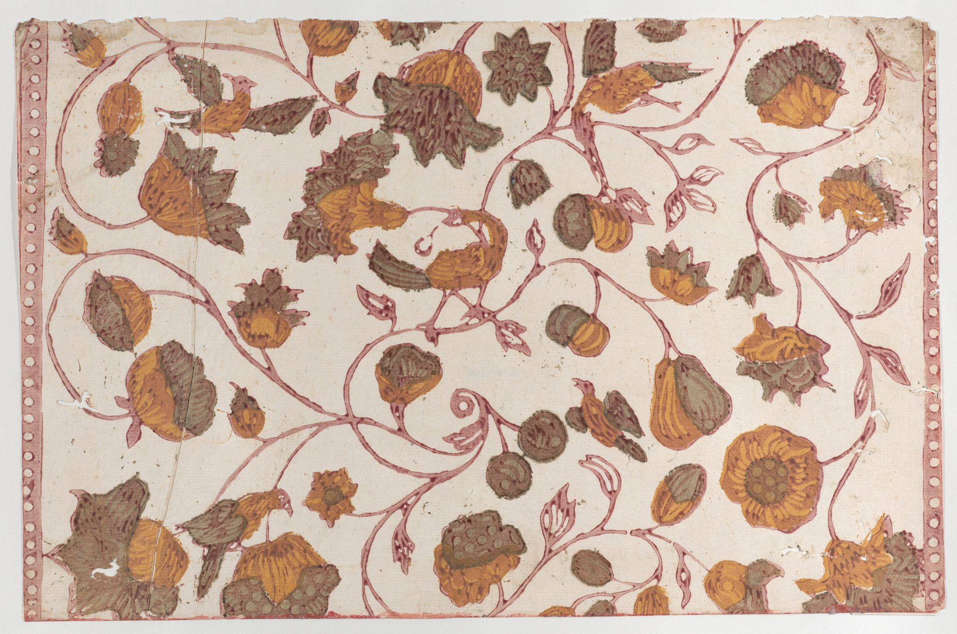 Sheet with overall floral pattern by Anonymous