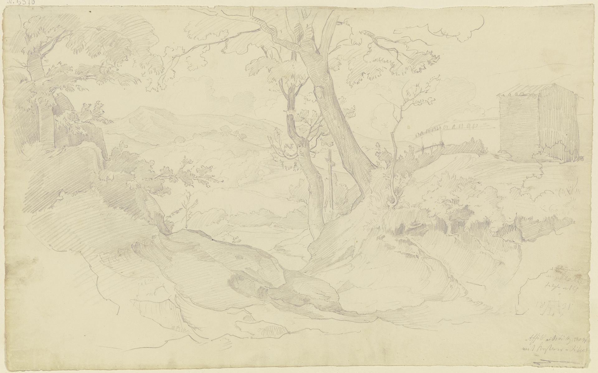 Bergige Waldlandschaft bei Affile by August Lucas