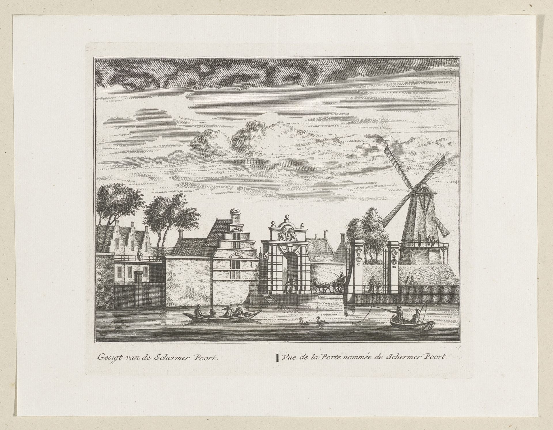 Gezicht op de Schermerpoort te Alkmaar by Leonard Schenk