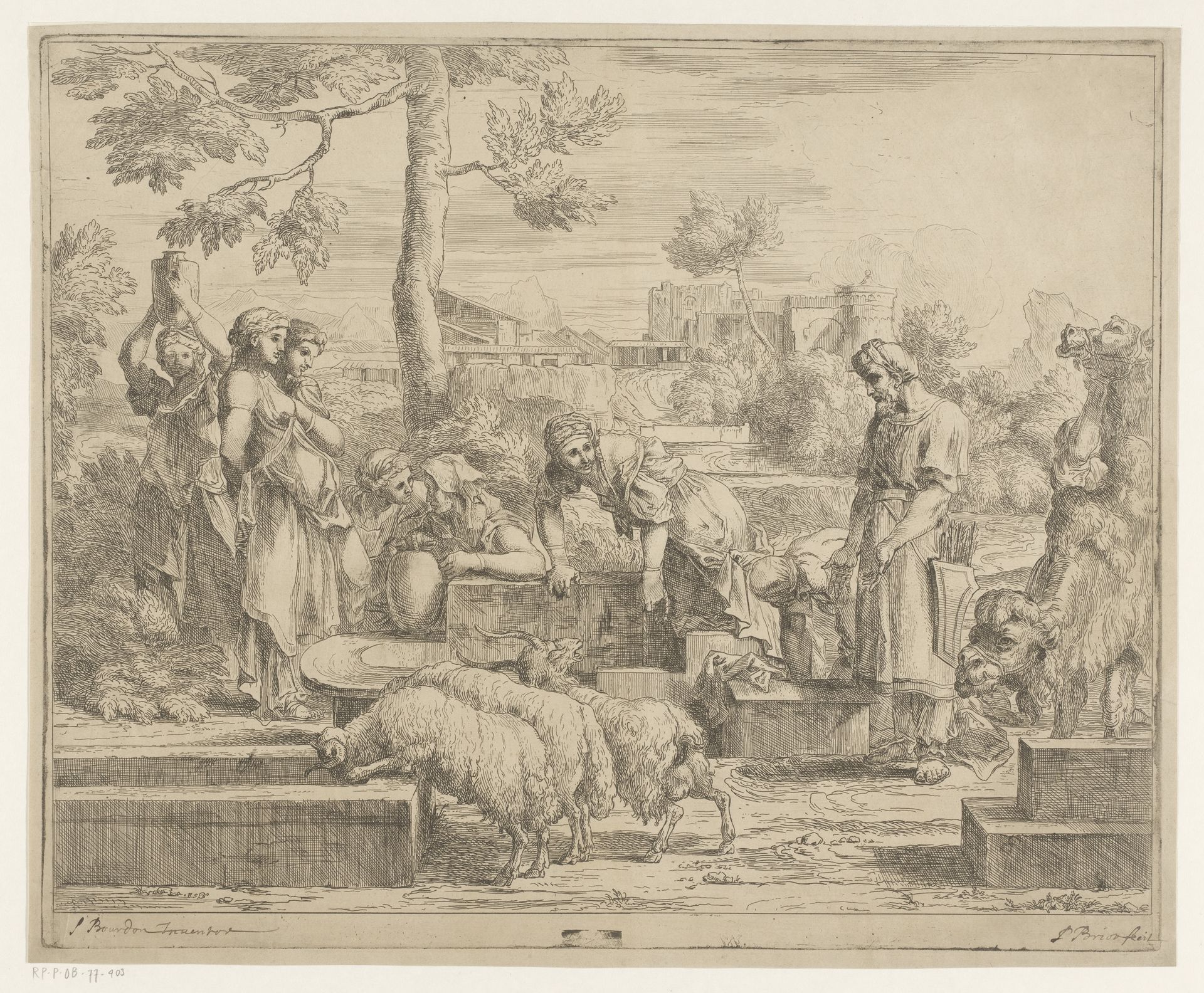 Jakob en Rachel bij de waterput by Anonymous