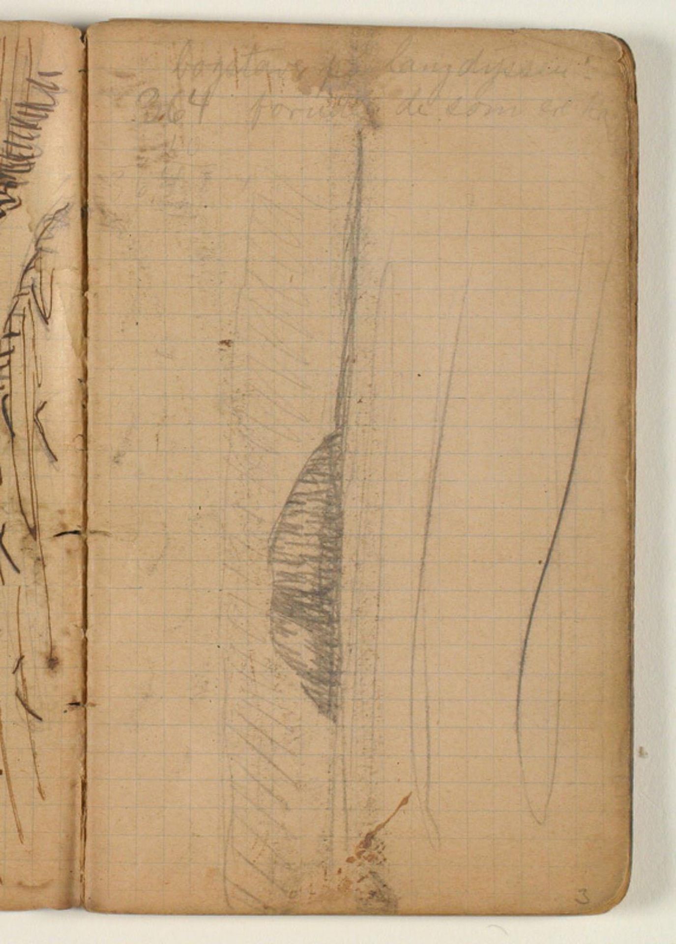 Landskabsskitse, samt notat by Niels Larsen Stevns