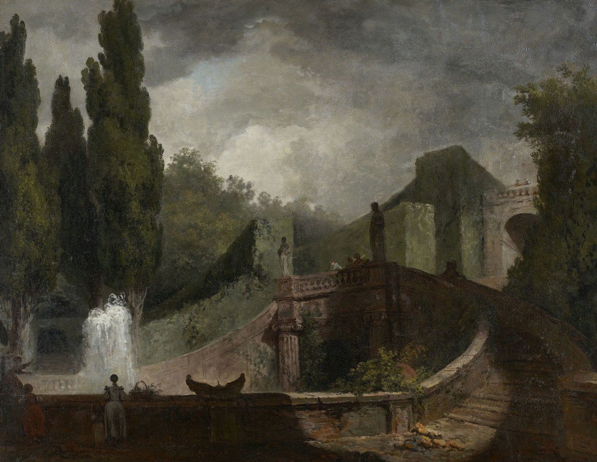 The Grand Staircase of the Villa d’Este at Tivoli by Jean-Honoré Fragonard