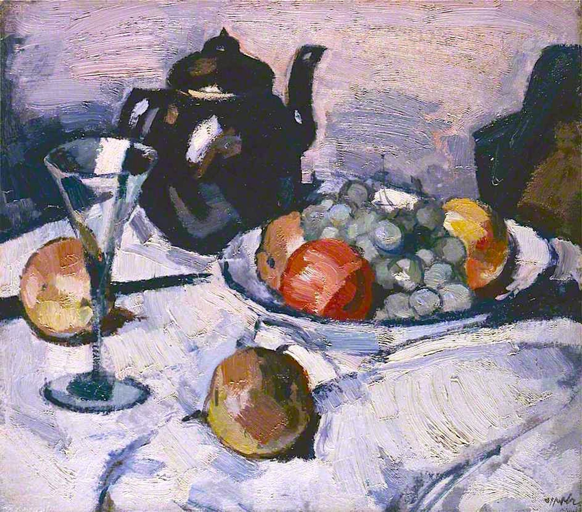 Still Life, Teapot and Fruit by Samuel Peploe