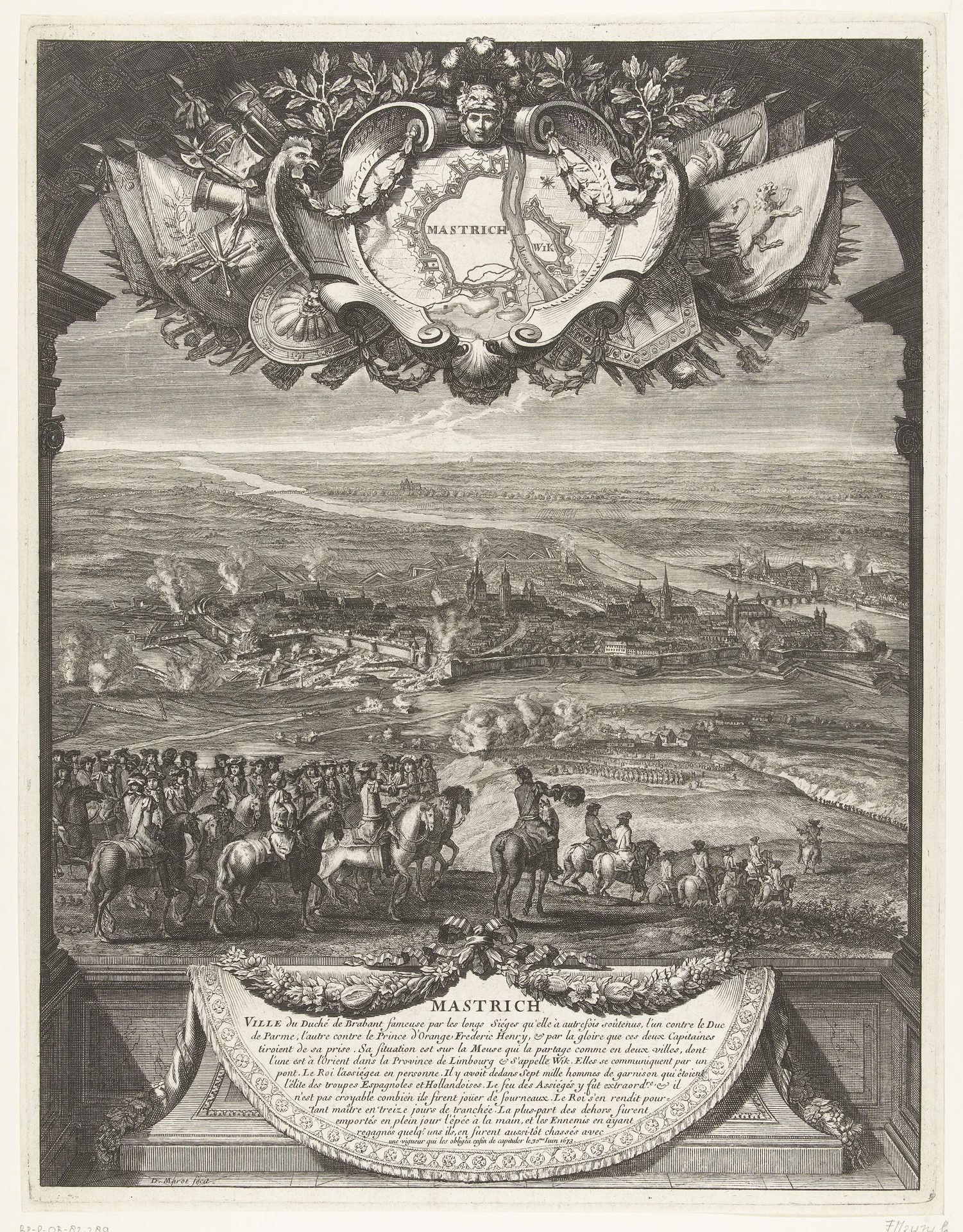 Verovering van Maastricht door de Fransen op 30 juni 1673 by Daniël (I) Marot