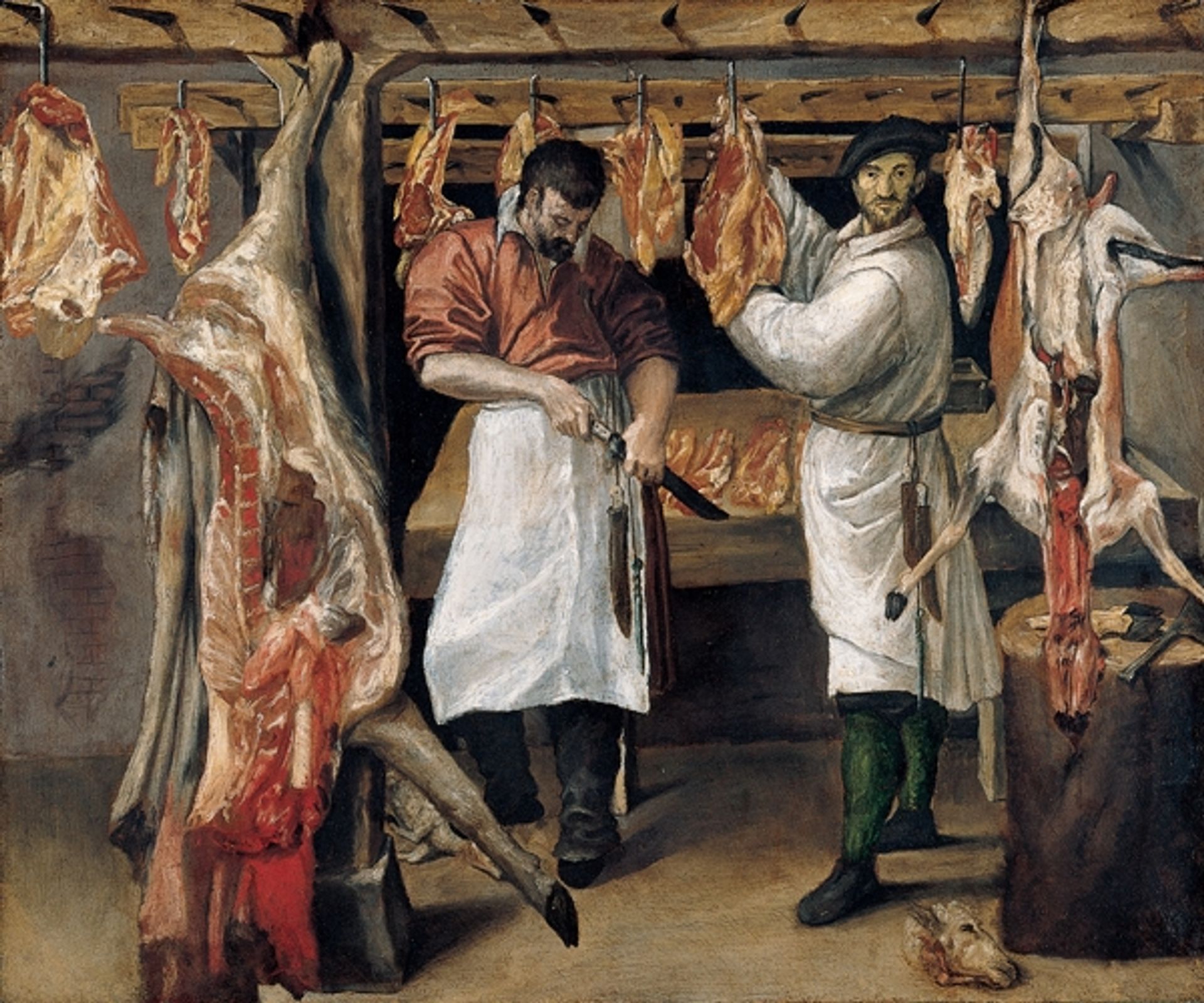 The Butcher`s Shop by Annibale Carracci