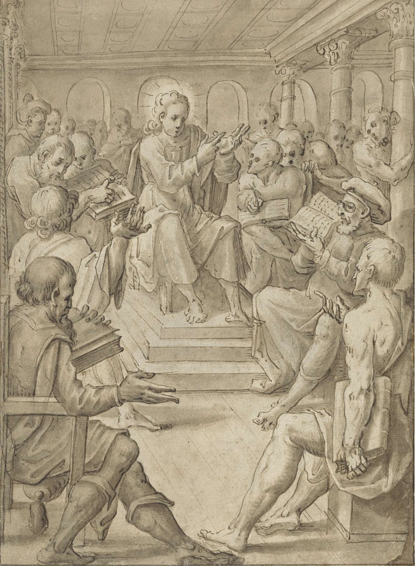 Christus tussen de schriftgeleerden by Anonymous