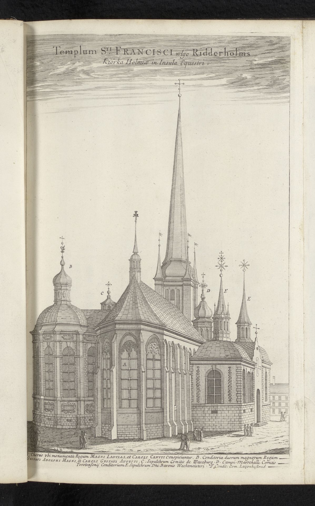 Gezicht op de kerk van Riddarholmen by Jean (I) Marot
