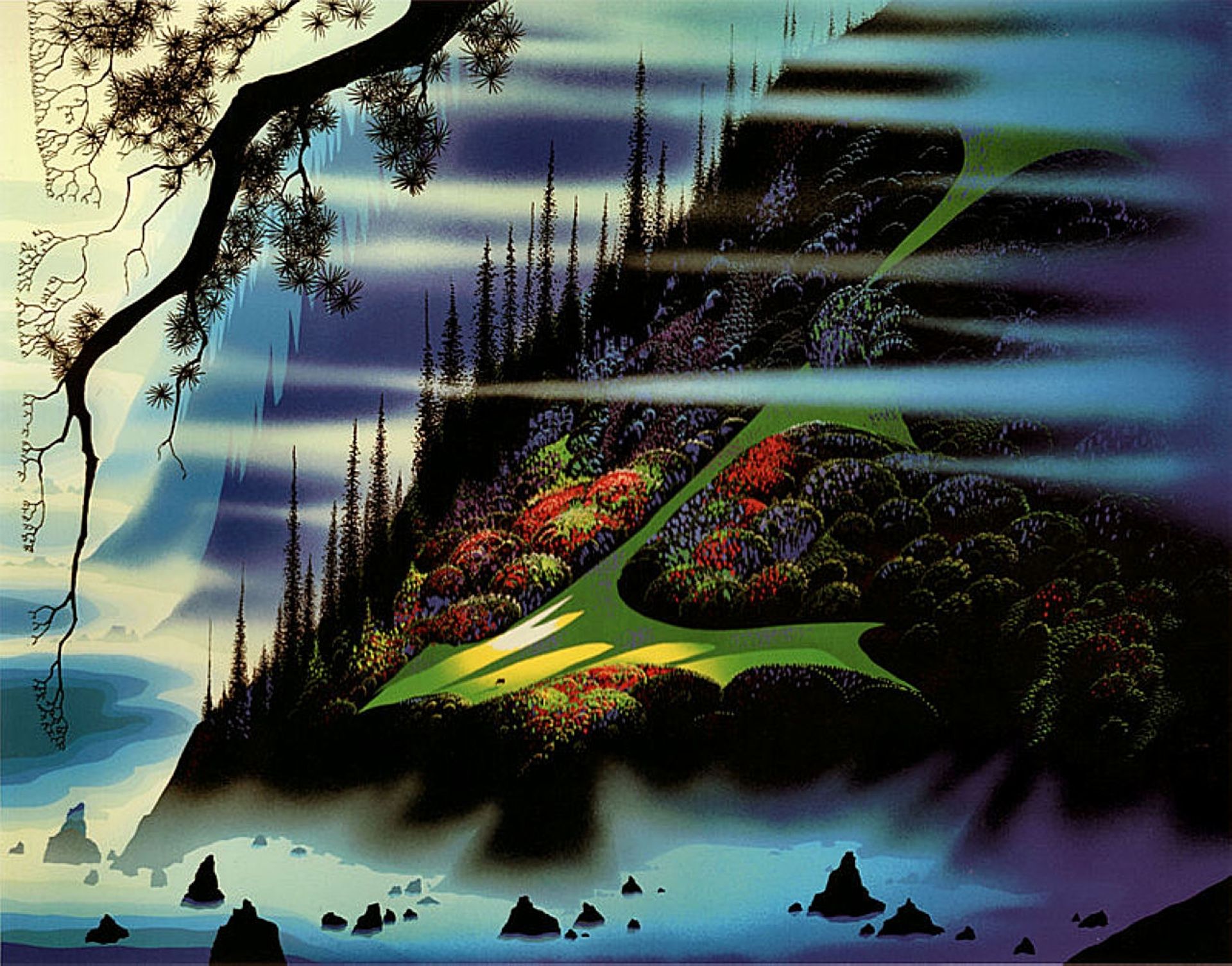 Pasture Through the Fog by Eyvind Earle