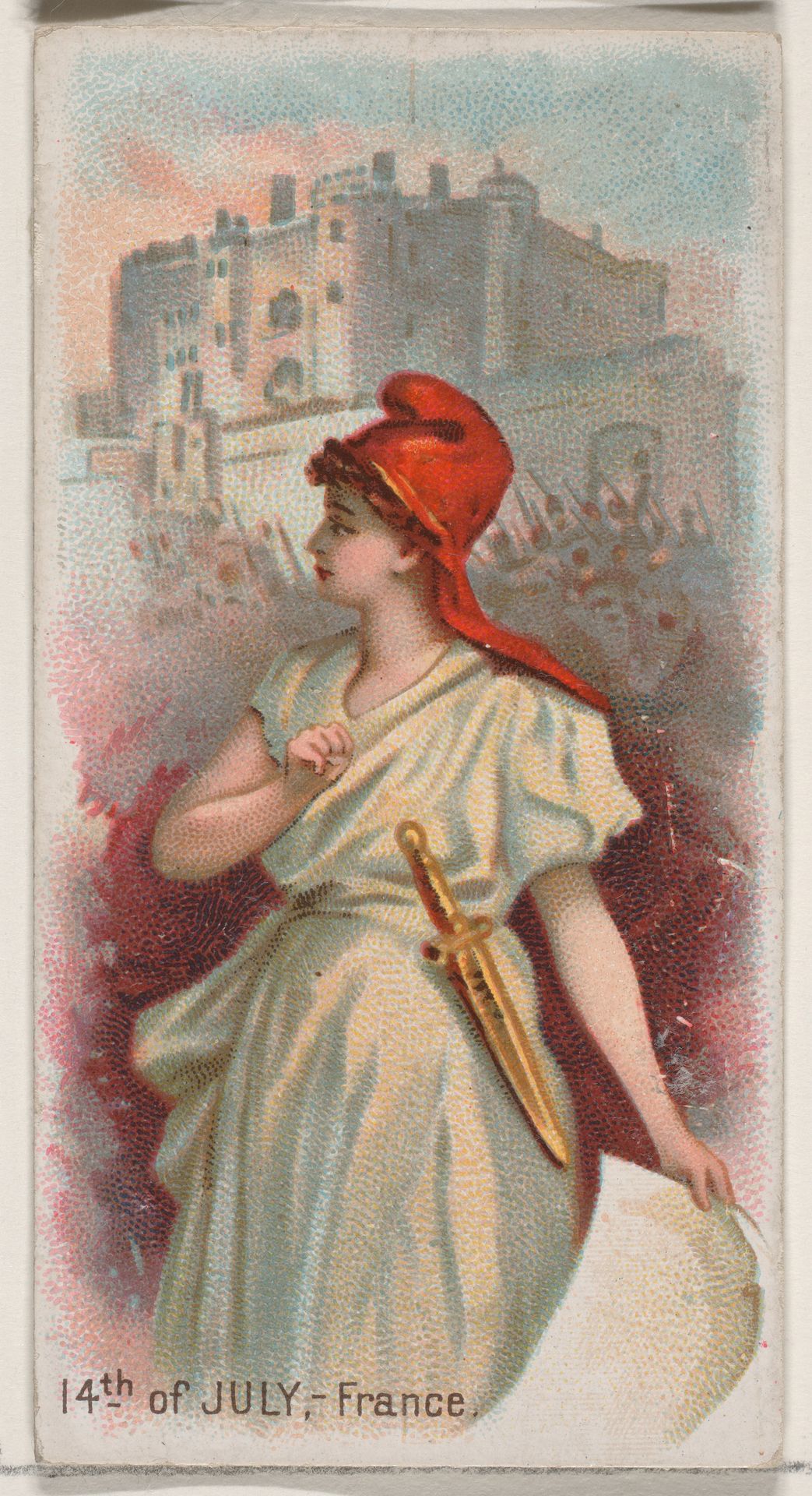 14th of July, France, from the Holidays series (N80) for Duke brand cigarettes by W. Duke, Sons & Co.
