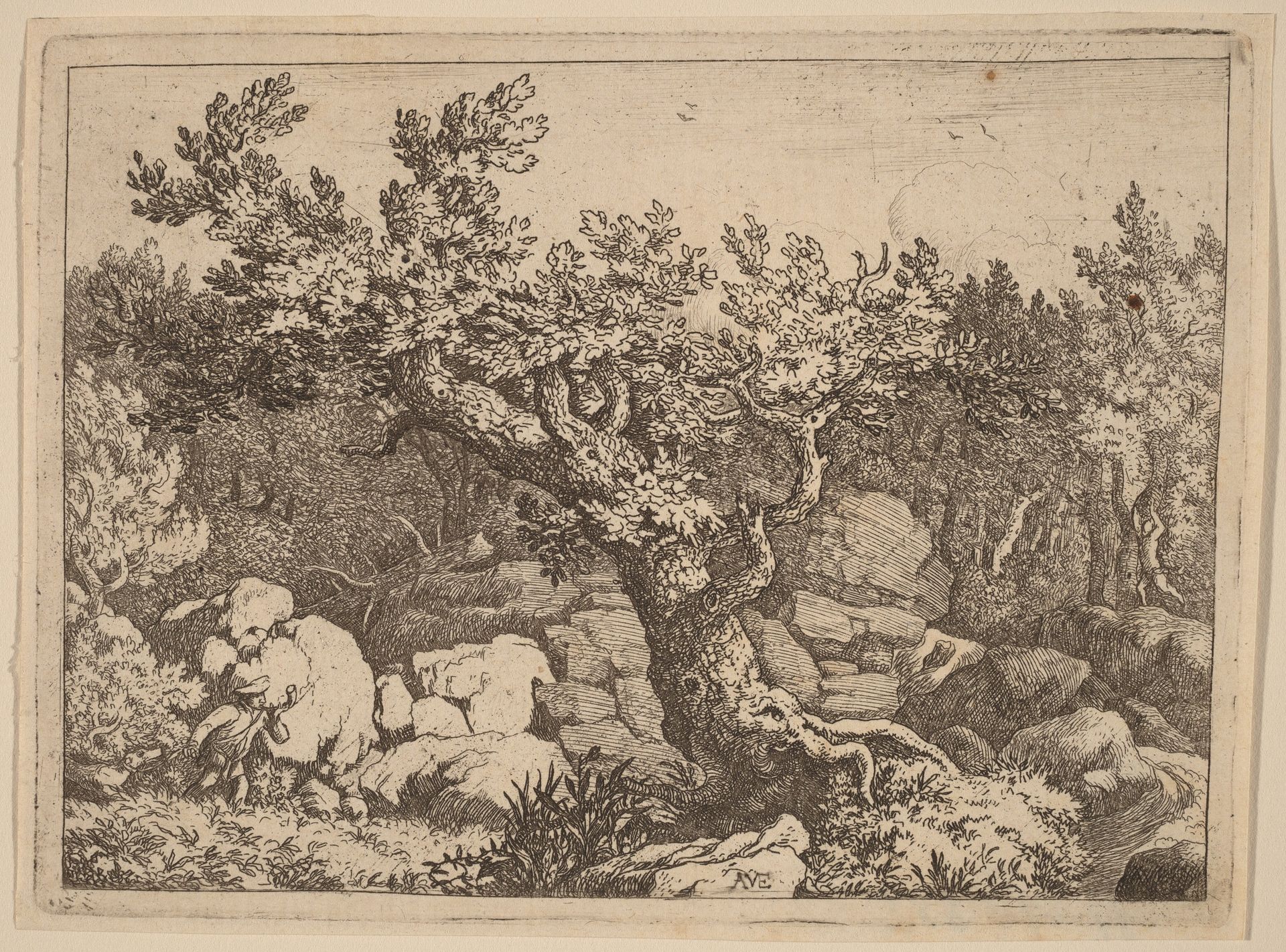 Sportsman near a Large Tree by Allart van Everdingen