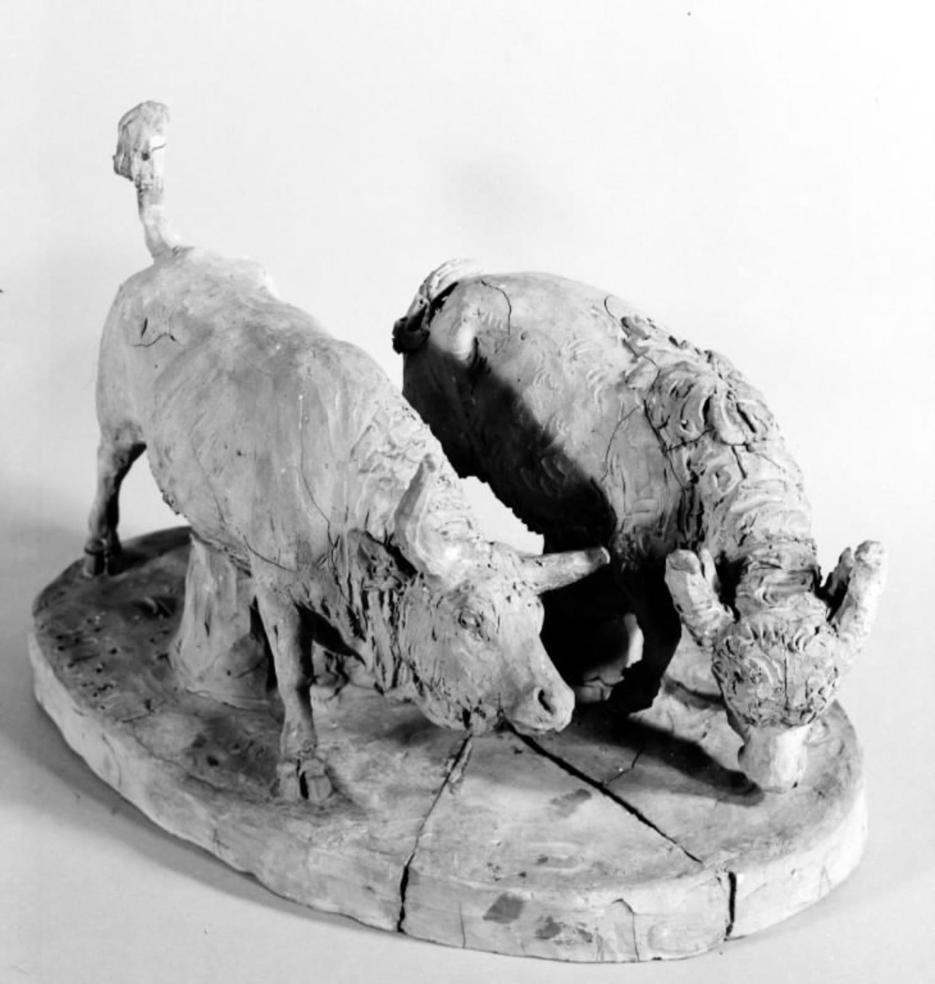 Tyr og bøffel i kamp by Vilhelm Bissen