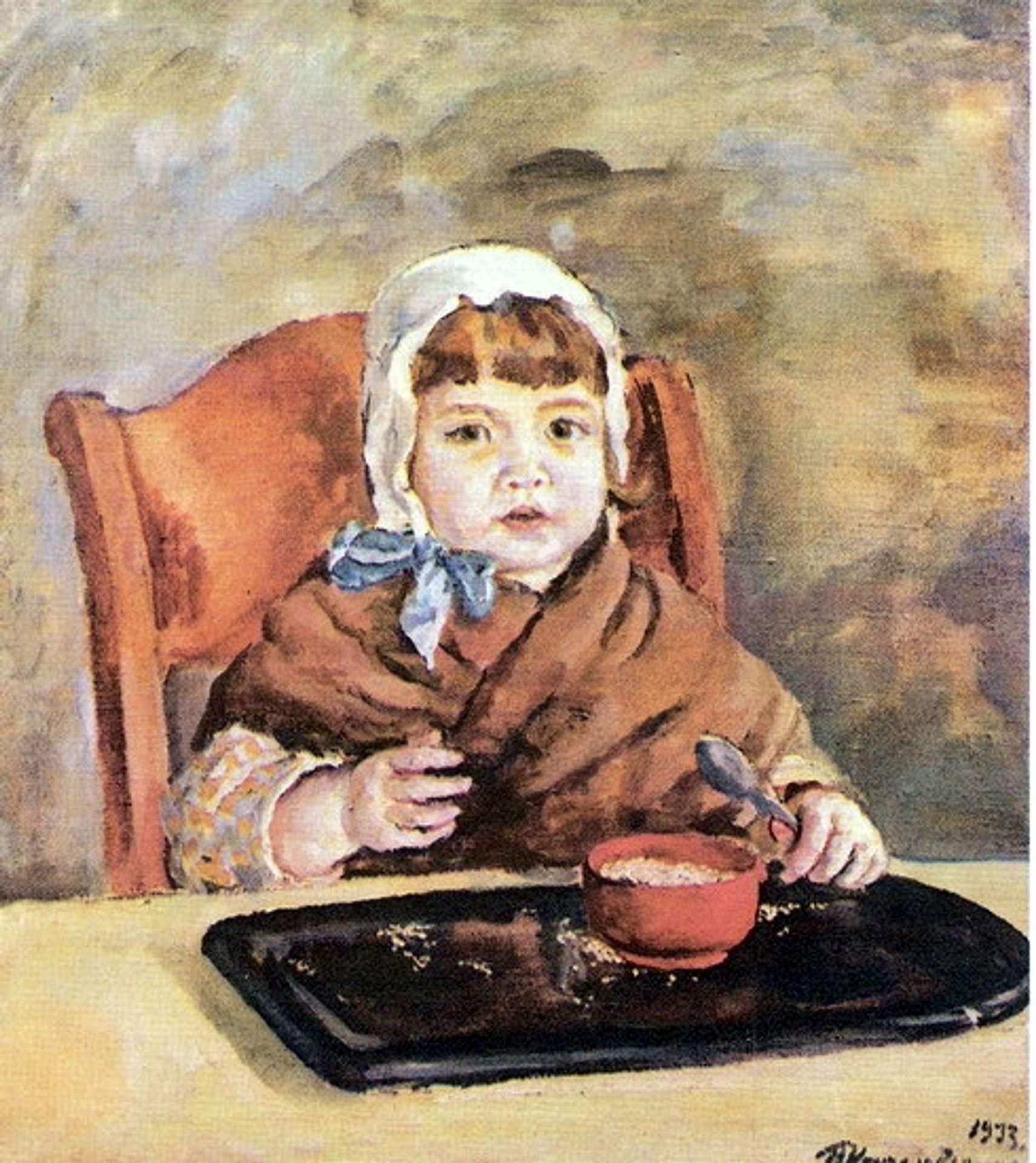 Katya with grains by Pyotr Konchalovsky