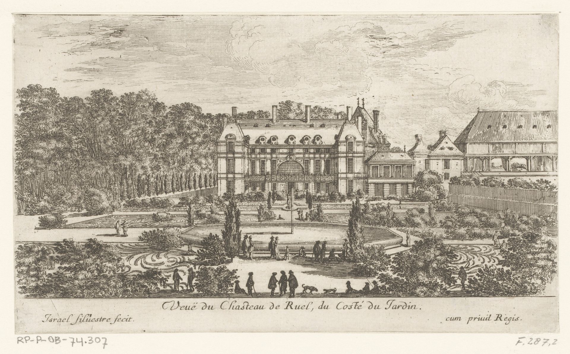 Gezicht op het kasteel van Rueil by Israel Silvestre