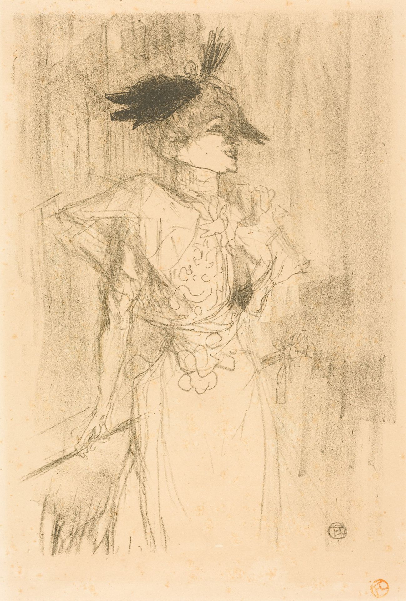 Mlle. Marcelle Lender, Standing (Mlle. Marcelle Lender, debout) by Henri de Toulouse-Lautrec