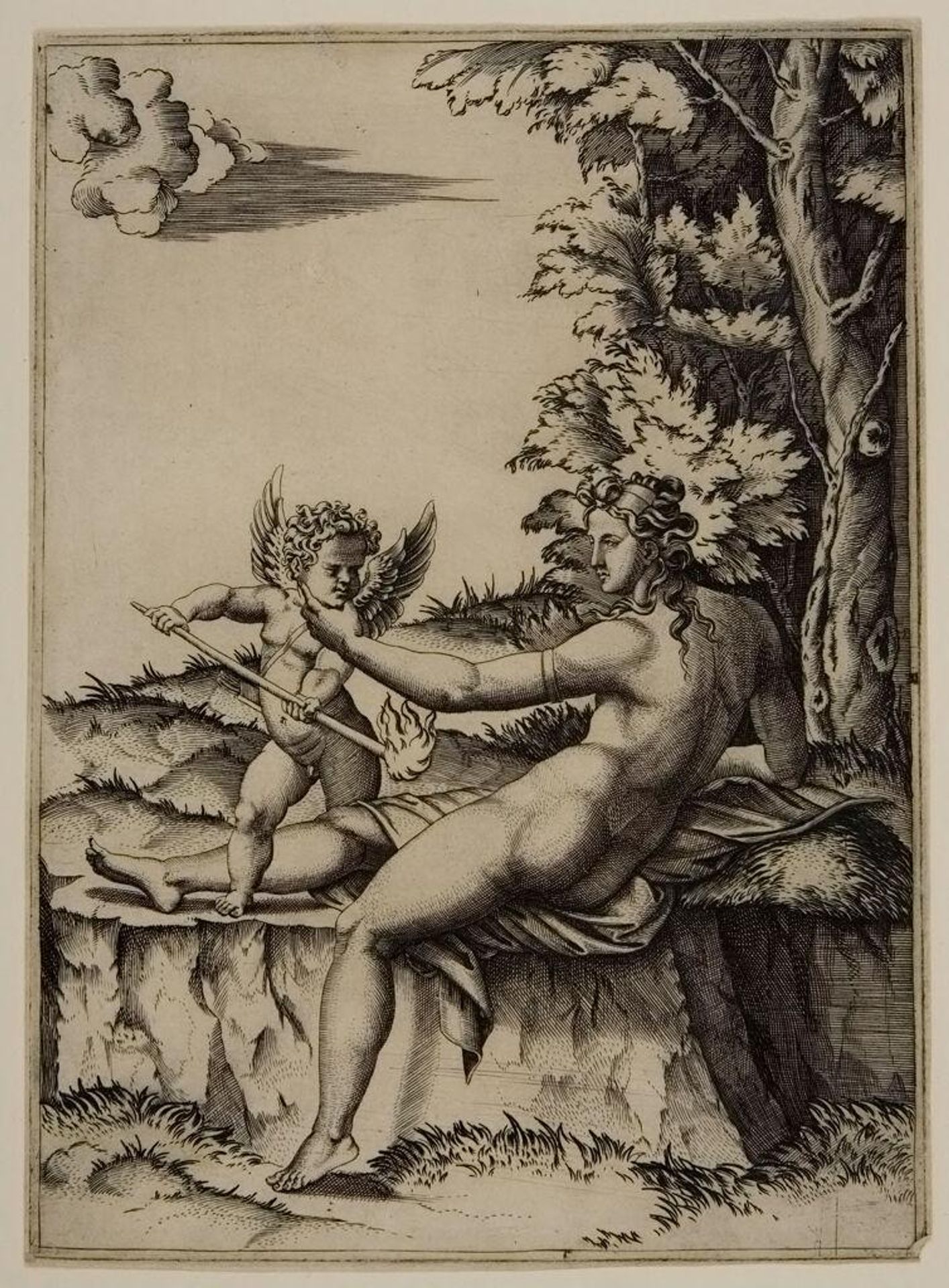 Venus and Cupid by Agostino Veneziano