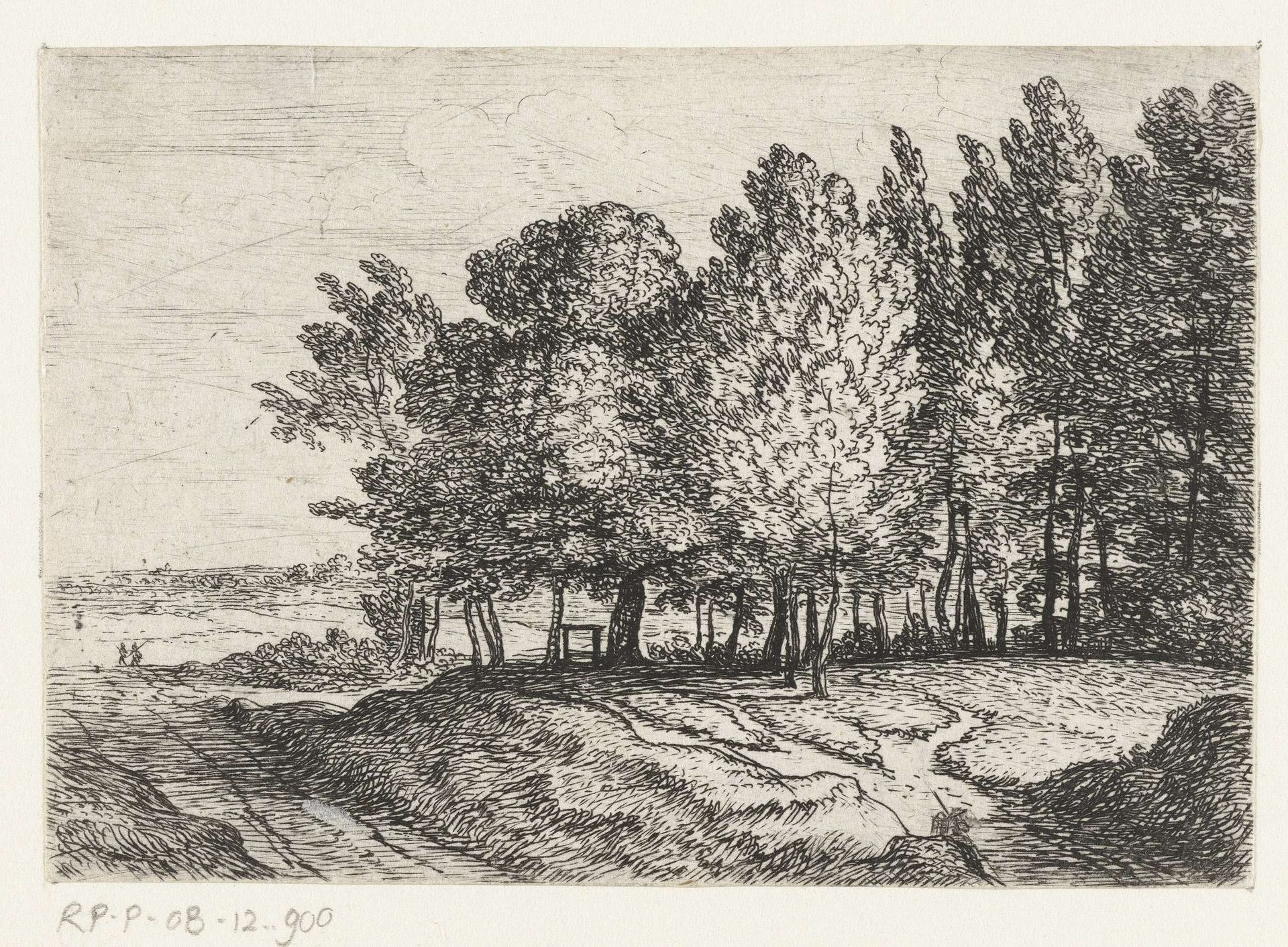 Bomen bij een pad by Lodewijk de Vadder