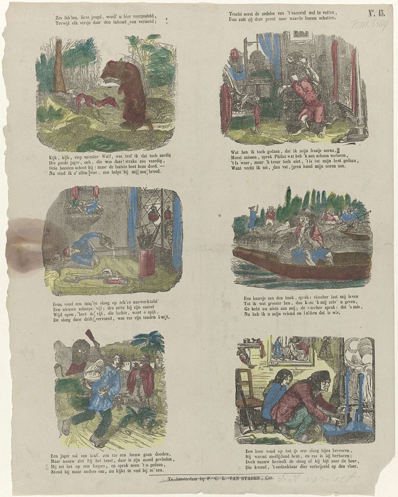 Zes fab'len, lieve jeugd, word' u hier voorgesteld, / Terwijl elk versje daar den inhoud van vermeld; (...) by P.C.L. van Staden Czn.
