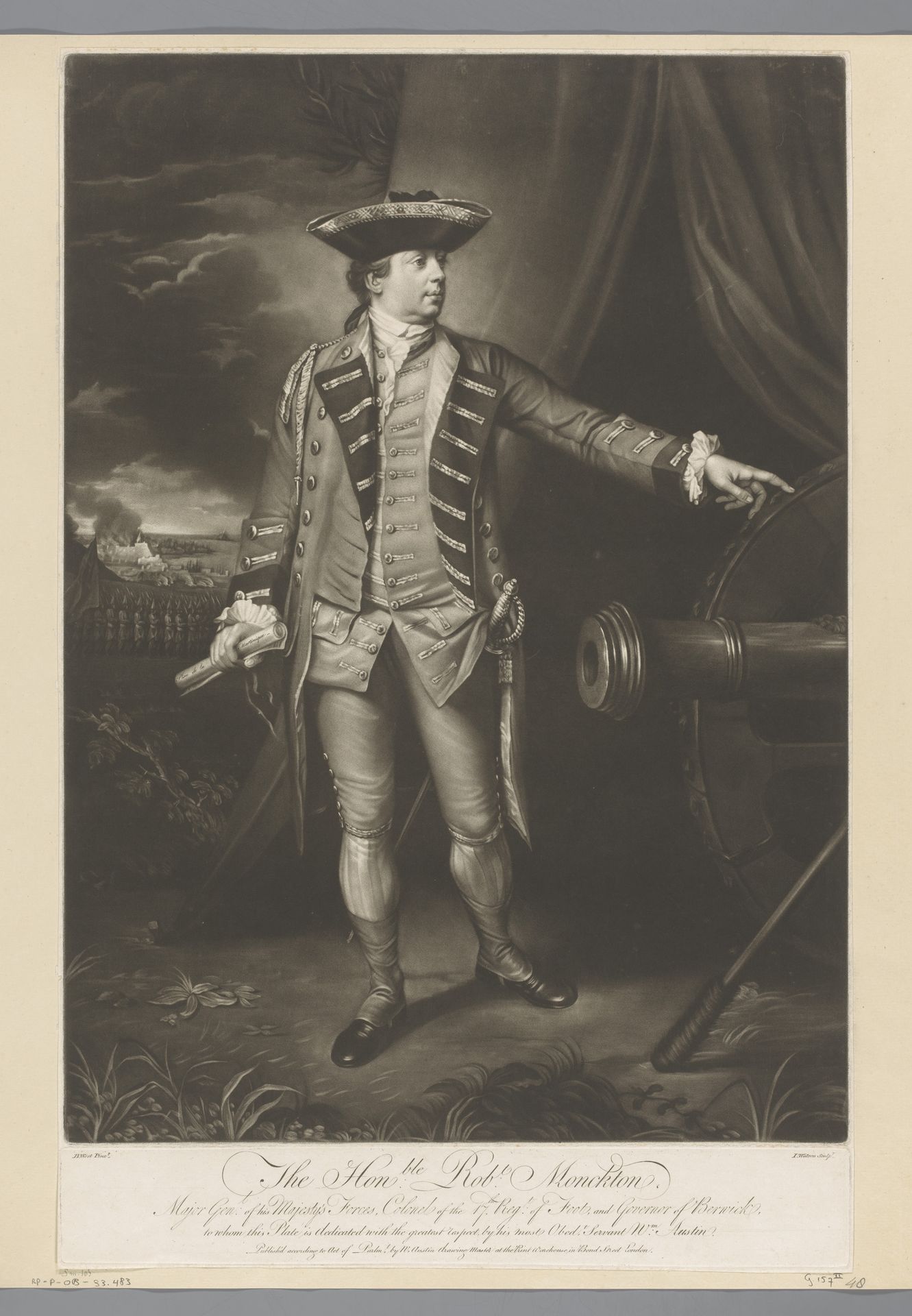 Portret van Robert Monckton by James Watson