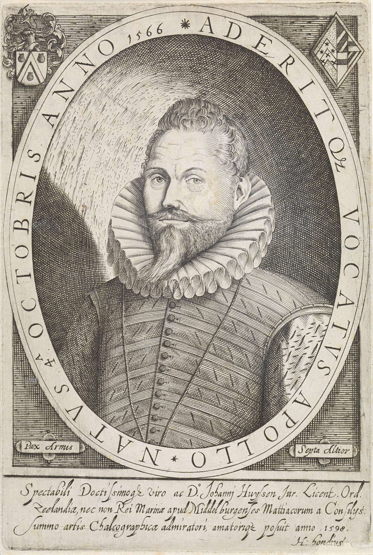 Portret van Joh. Huijssen van Cattendijcke (H.30 II) by Hendrick Hondius I