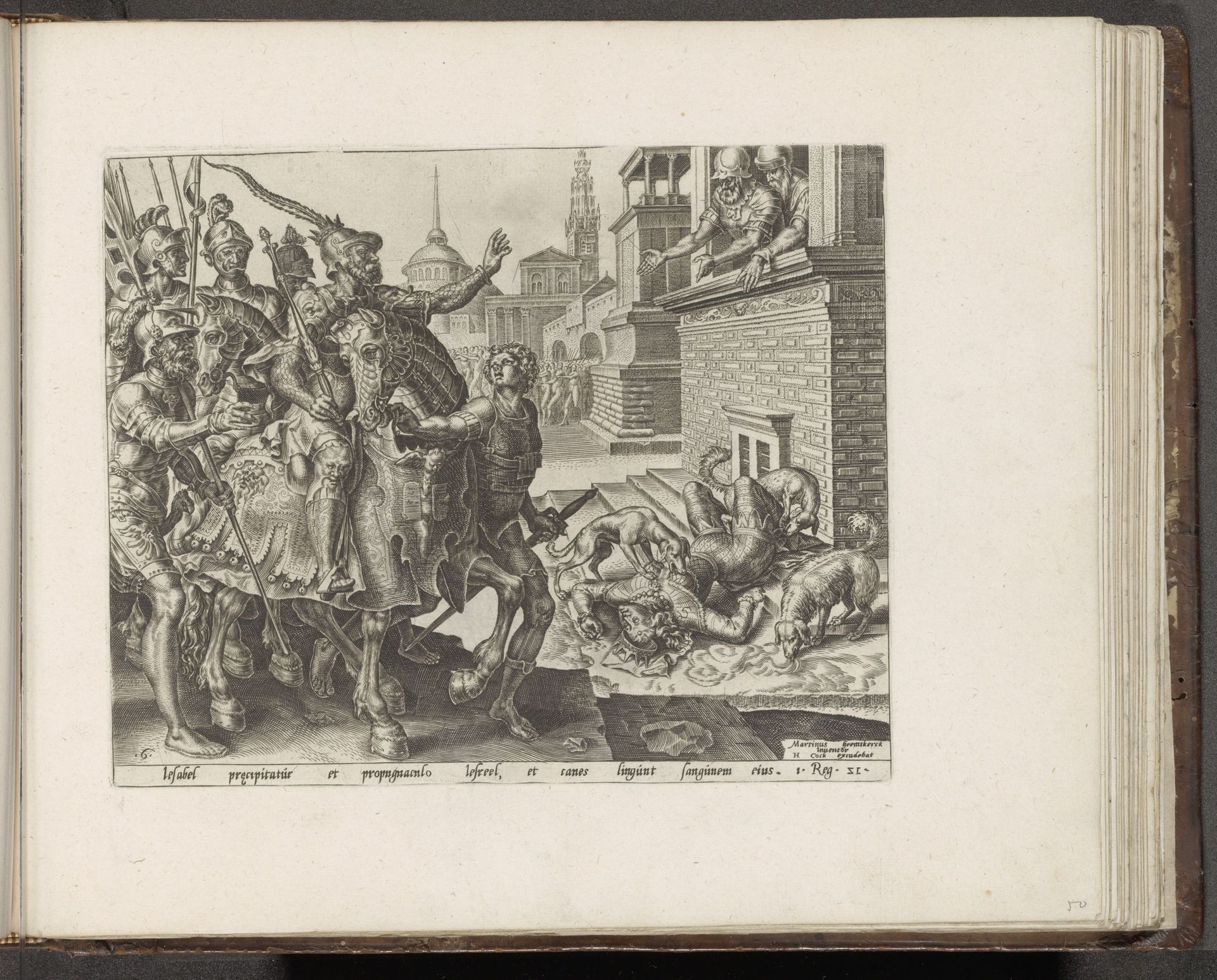 Izebels lichaam wordt door de honden opgevreten by Philips Galle