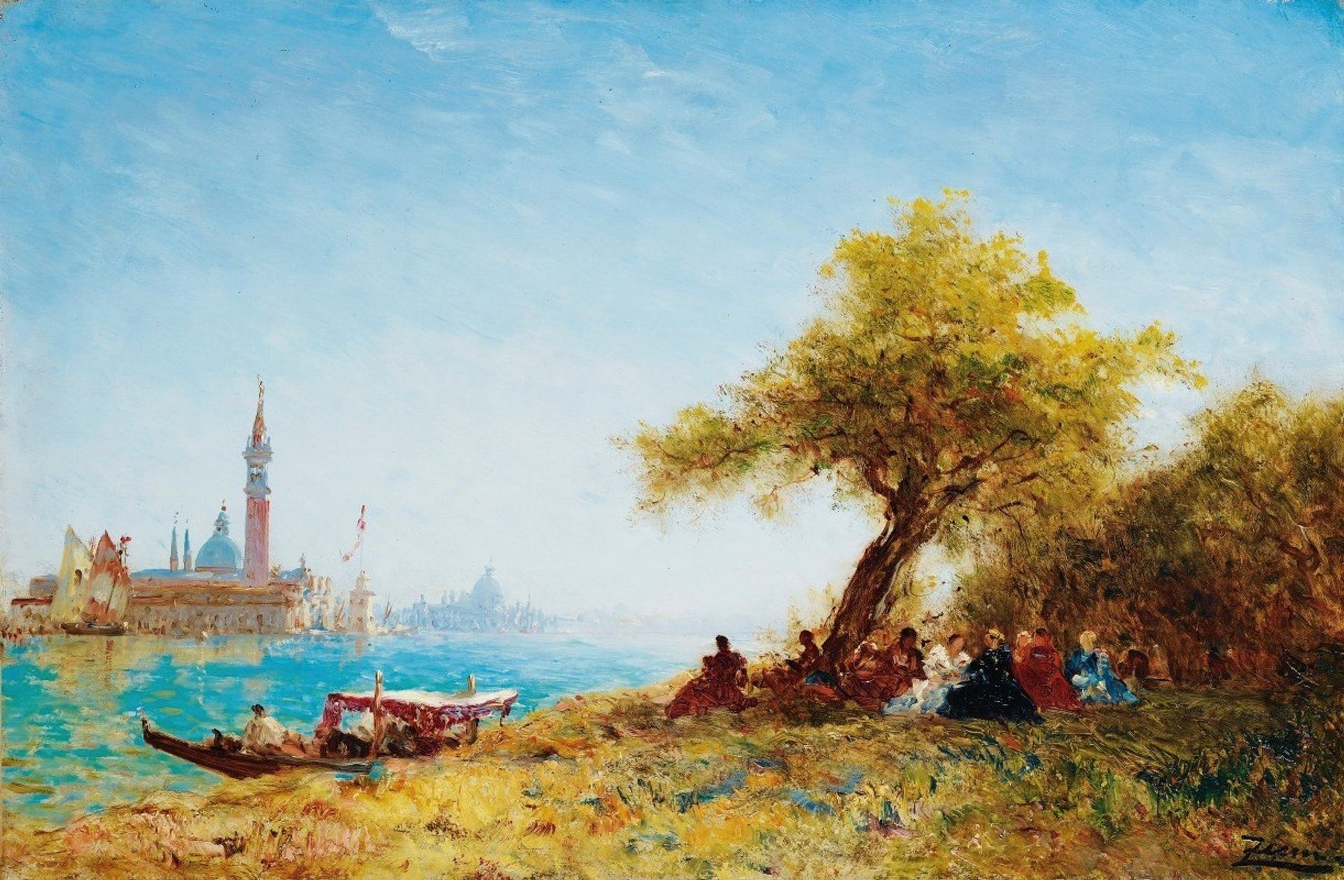 Resting In The Countryside Near venice by Félix Ziem