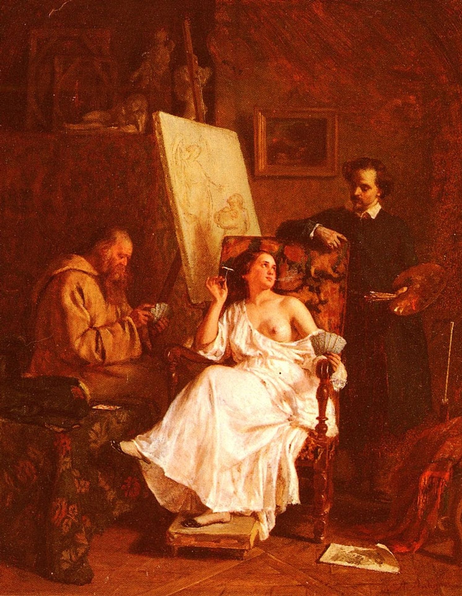 Scene from the studio by Alexandre Antigna
