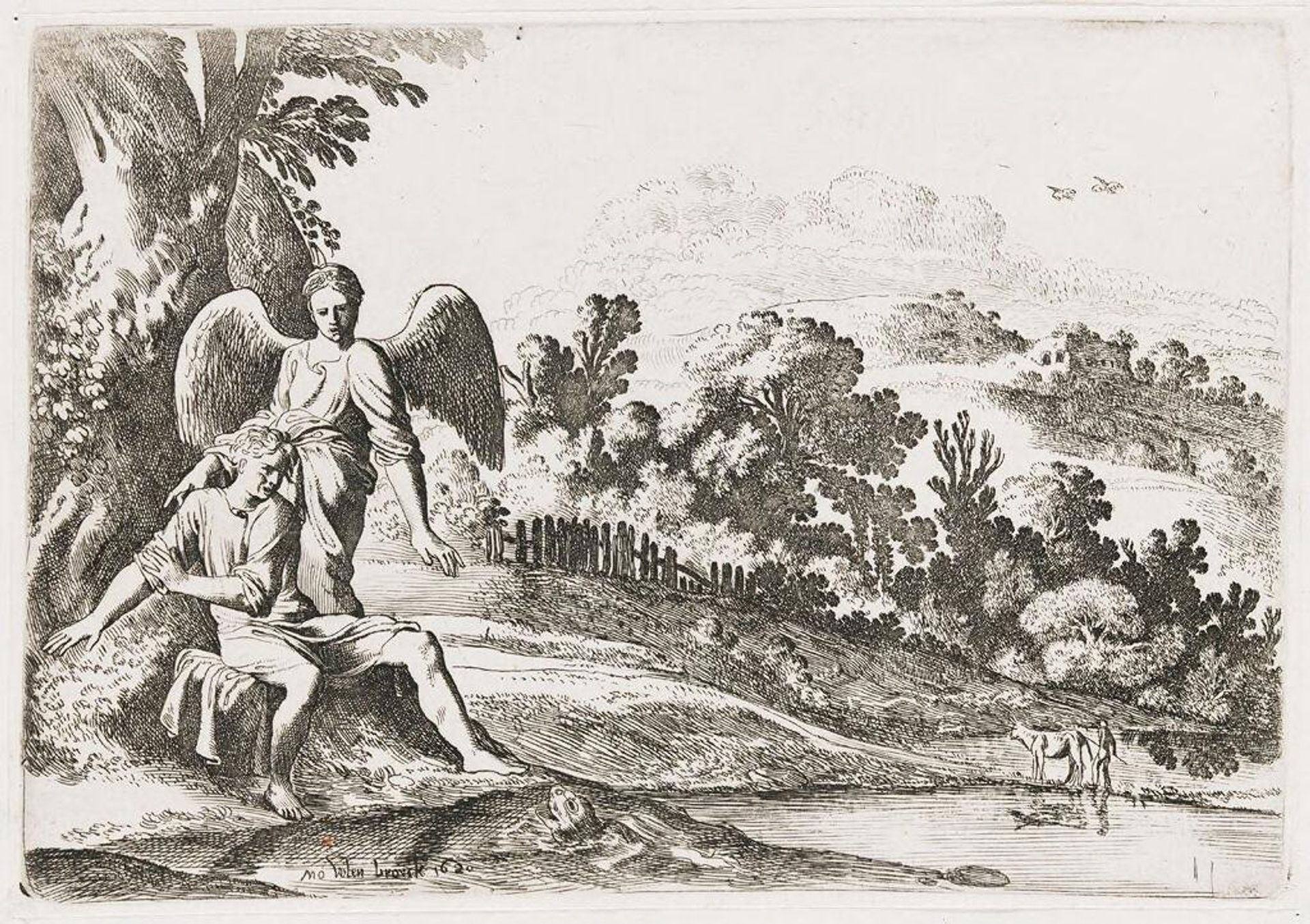 Tobias Frightened by the Fish by Moyses van Uyttenbroeck