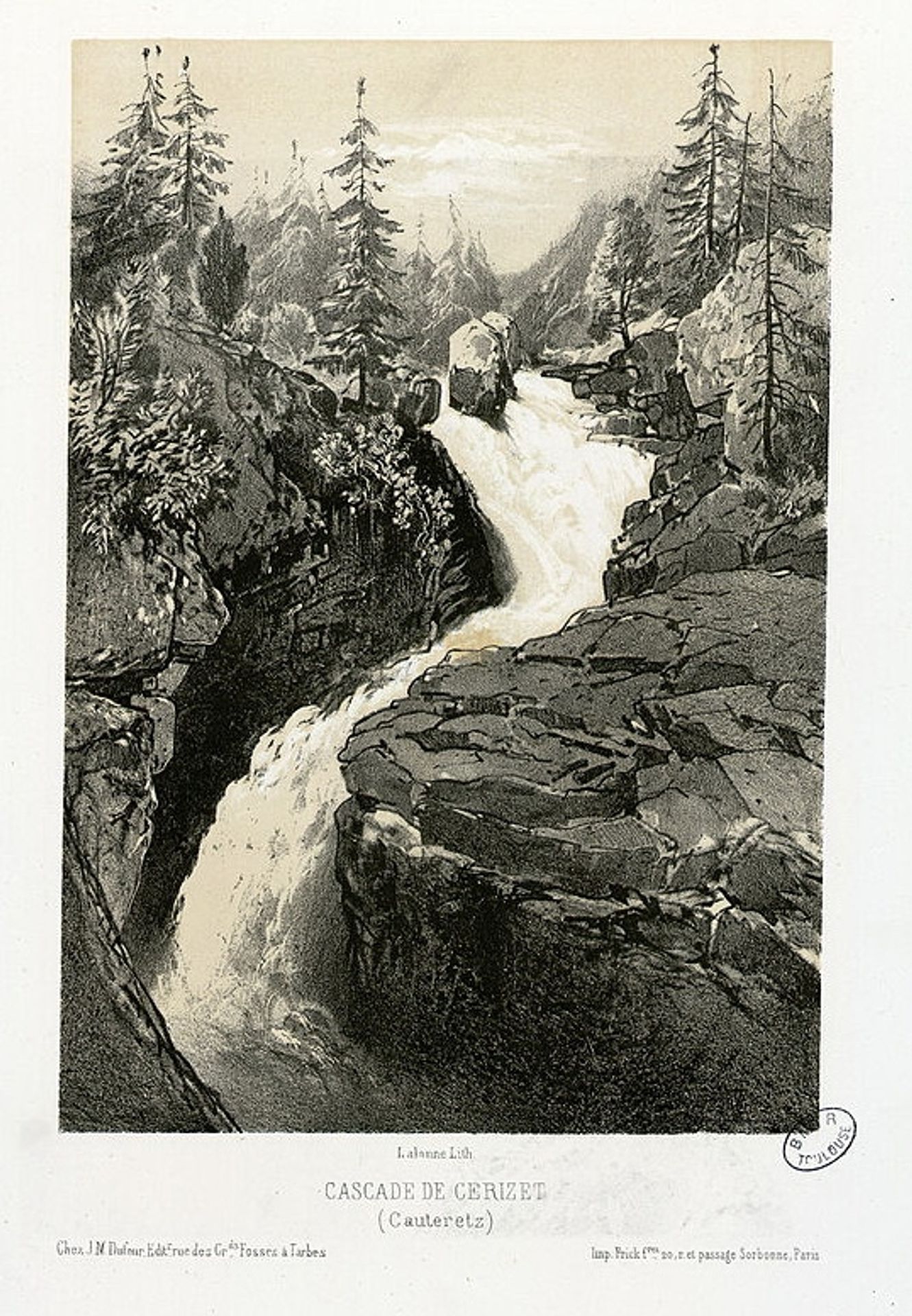 Cascade de Cérizet (Cauteretz (i.e. Cauterets)) by Maxime Lalanne