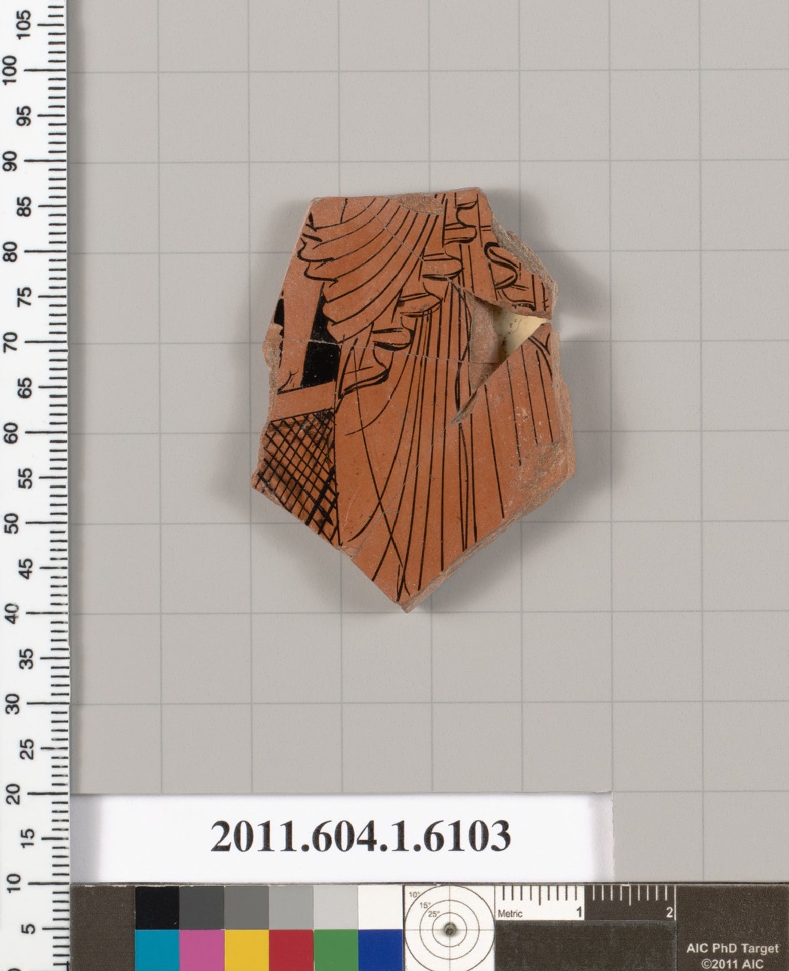 Terracotta fragment of a kylix (drinking cup) by Apollodoros