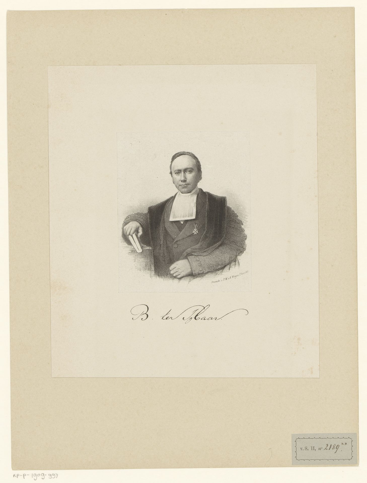 Portret van Bernard ter Haar by Pieter Wilhelmus van de Weijer