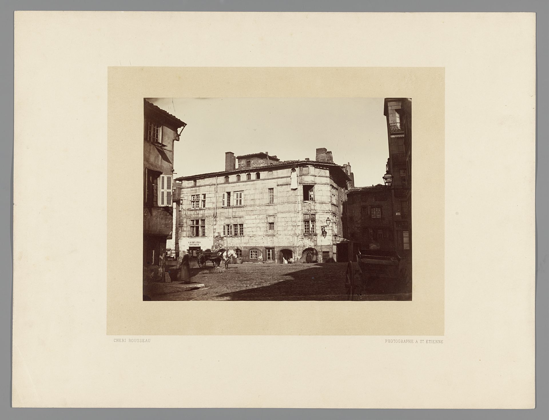 Straatgezicht in Saint-Étienne by François Chéri Rousseau