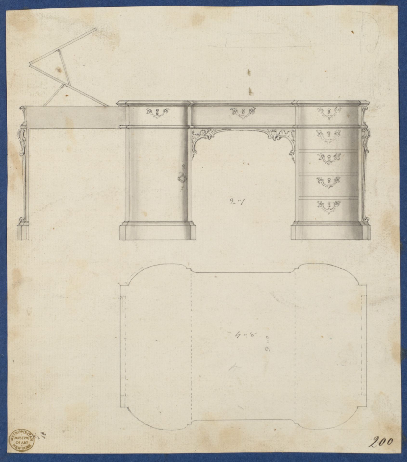 Writing Table, from Chippendale Drawings, Vol. II by Thomas Chippendale