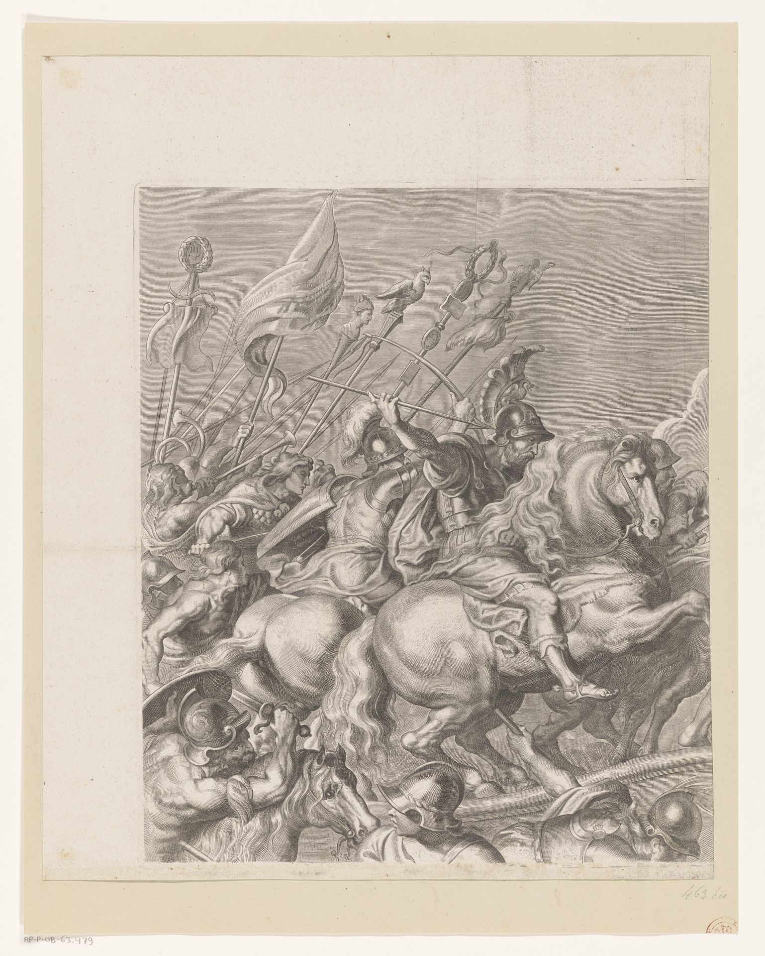 Gevecht tussen Amazones en Grieken (deel linksboven) by François Ragot