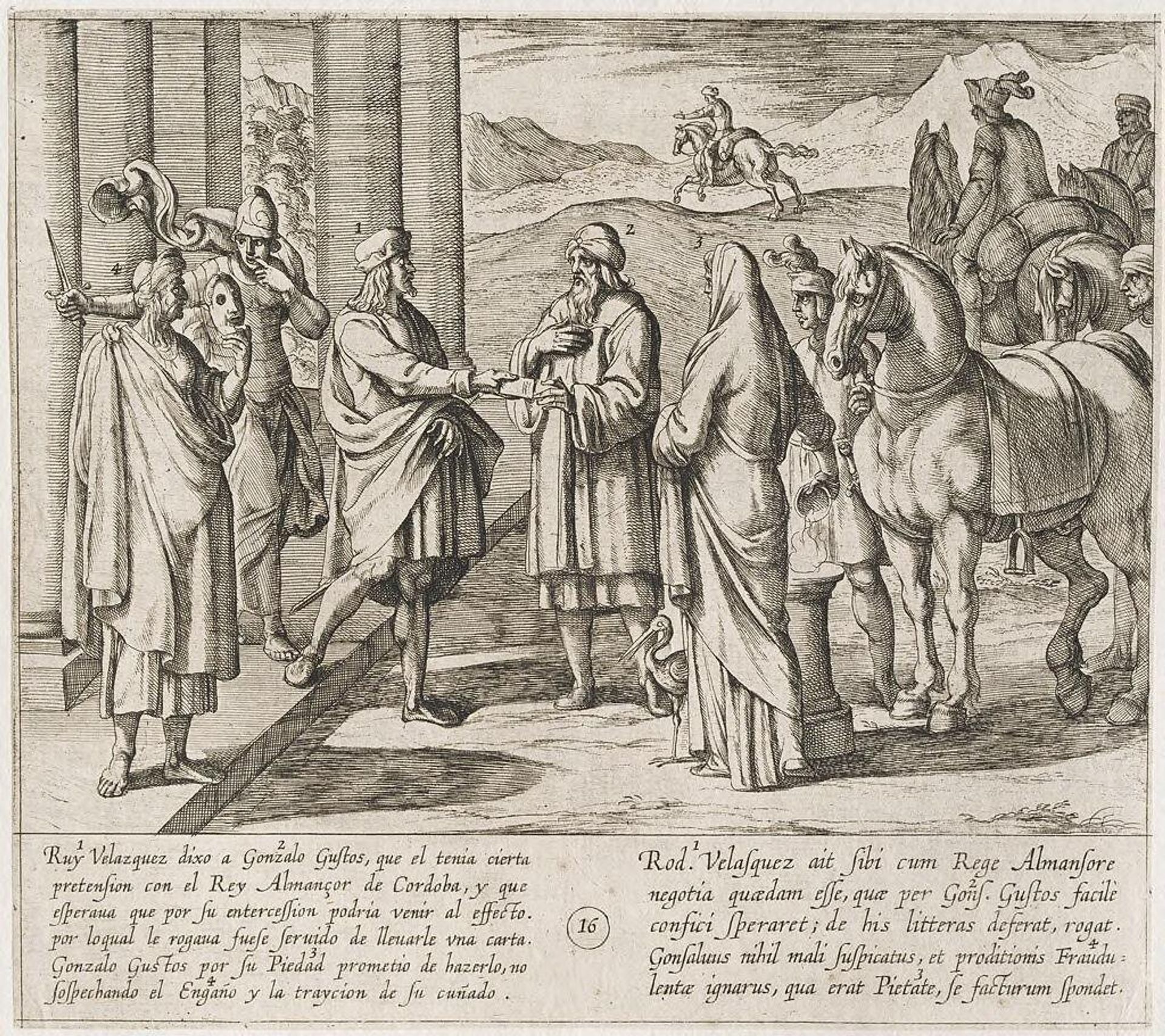 Ruy Velazquez Asks Gonzalo Gustos to Deliver a Letter to King Almanzor of Cordoba by Antonio Tempesta