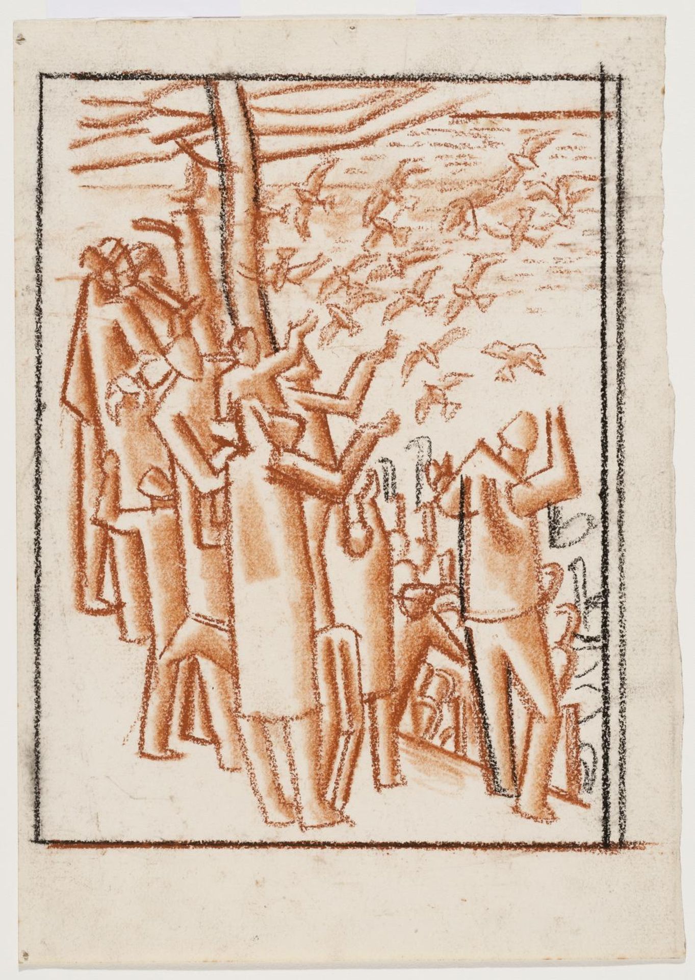 Study for ‘Feeding Gulls’ by  William Roberts