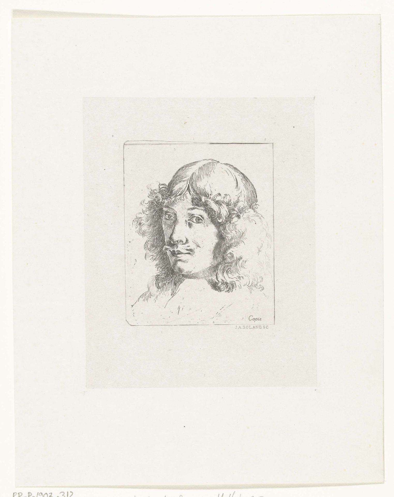 Zelfportret van Dirck de Bray by Johannes Arnoldus Boland