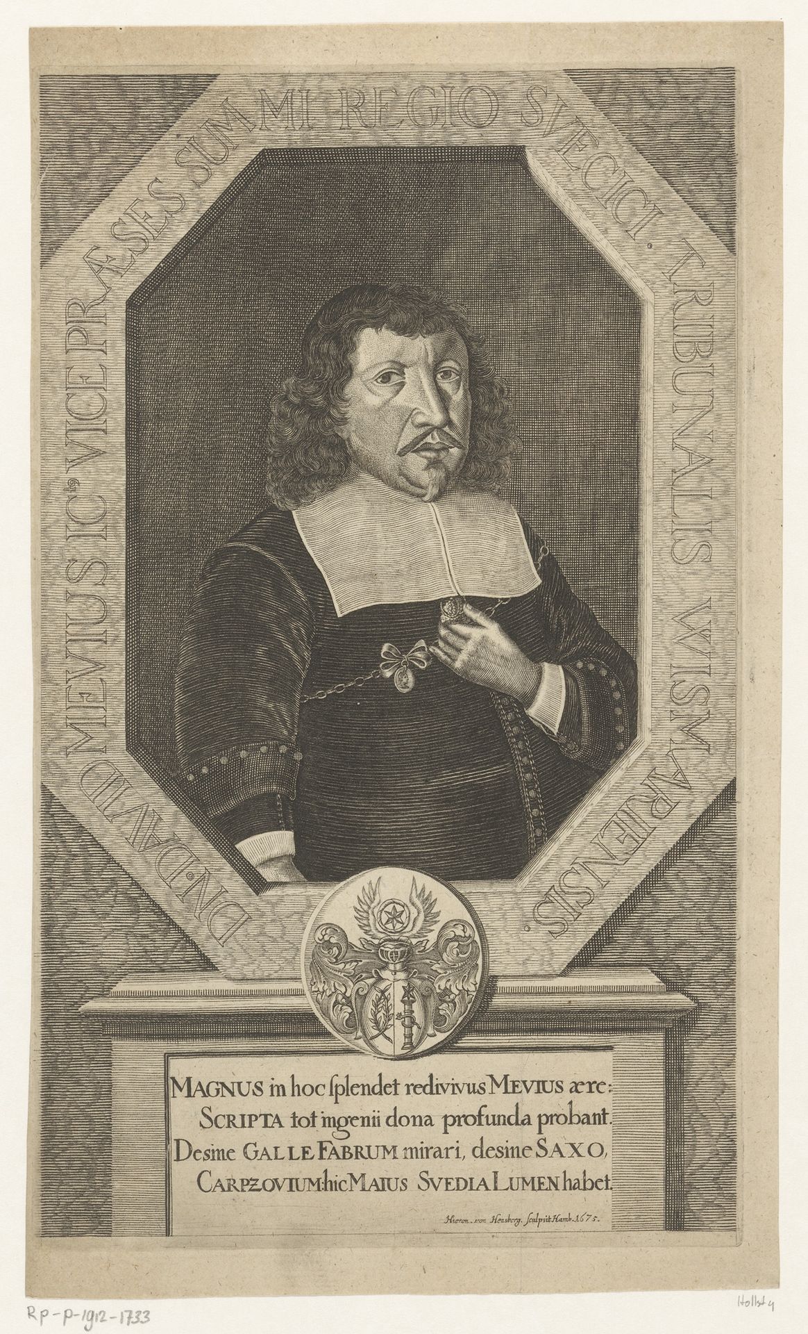Portret van David Mevius by Hieronymus van Hensbergen